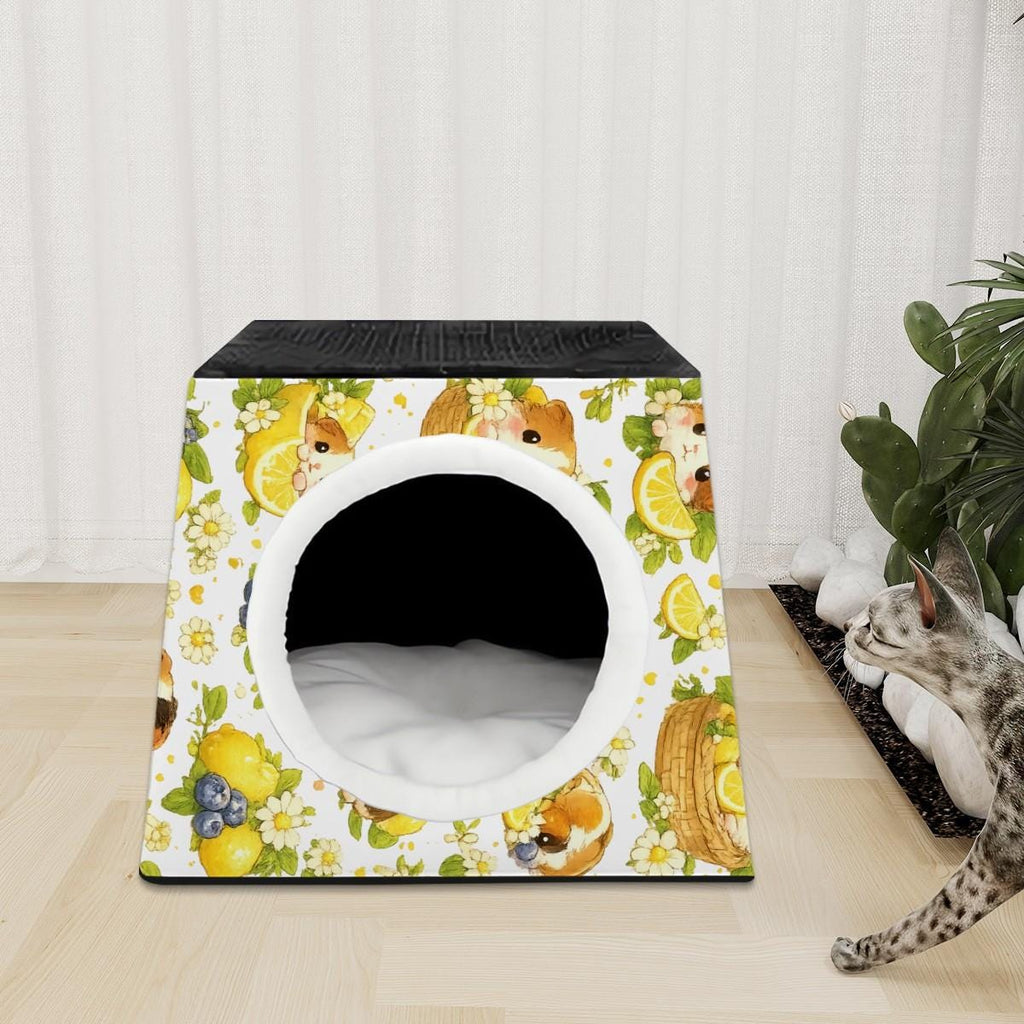 Guinea Pig Lemon Blueberry Space Capsule Pet Bed, Cozy Hideout Cage Accessory