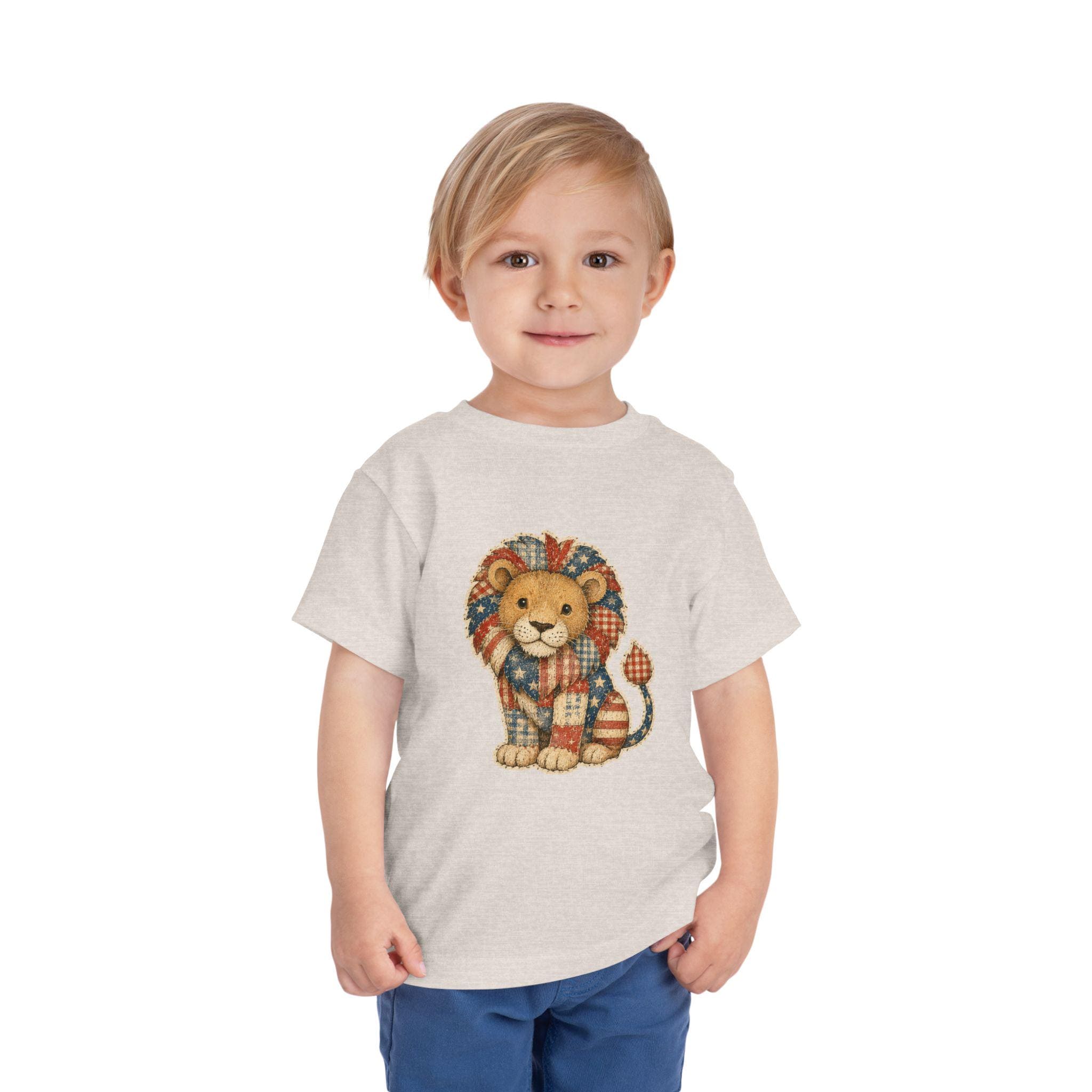 Patchwork Lion Toddler Tee | Hand-Drawn Nursery Animal Shirt, Excellent Gift!