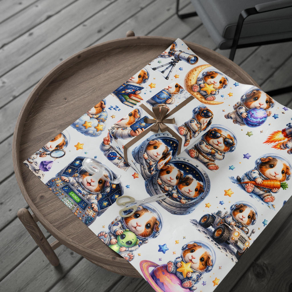 Space Guinea Pig Wrapping Paper | Astronaut Whimsical Gift Wrap, Excellent Gift!