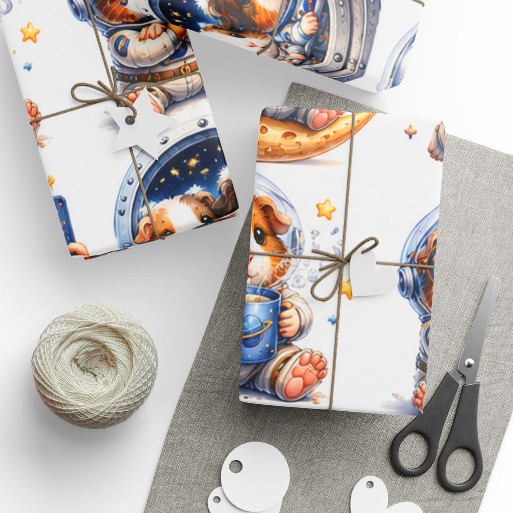 Space Guinea Pig Wrapping Paper | Astronaut Whimsical Gift Wrap, Excellent Gift!
