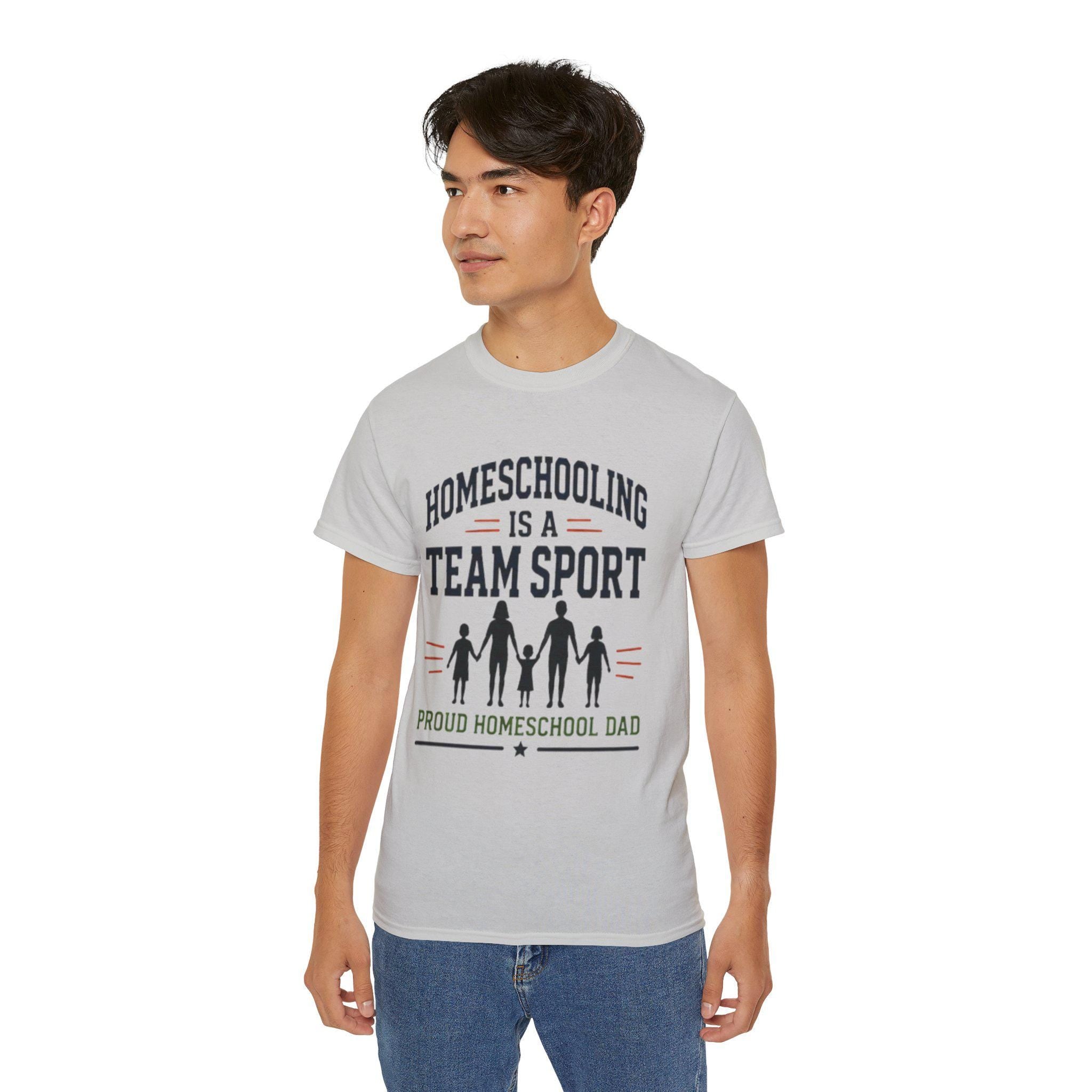 Homeschooling Is a Team Sport T-Shirt | Proud Homeschool Dad Tee | Father's Day, Dad Birthday Gift, Excellent Gift!