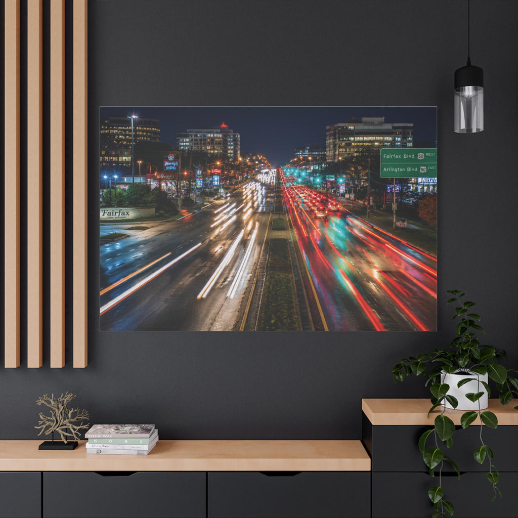 Fairfax Blvd Night Cityscape Print | Northern Virginia Wall Art (Digital Download), Excellent Gift!