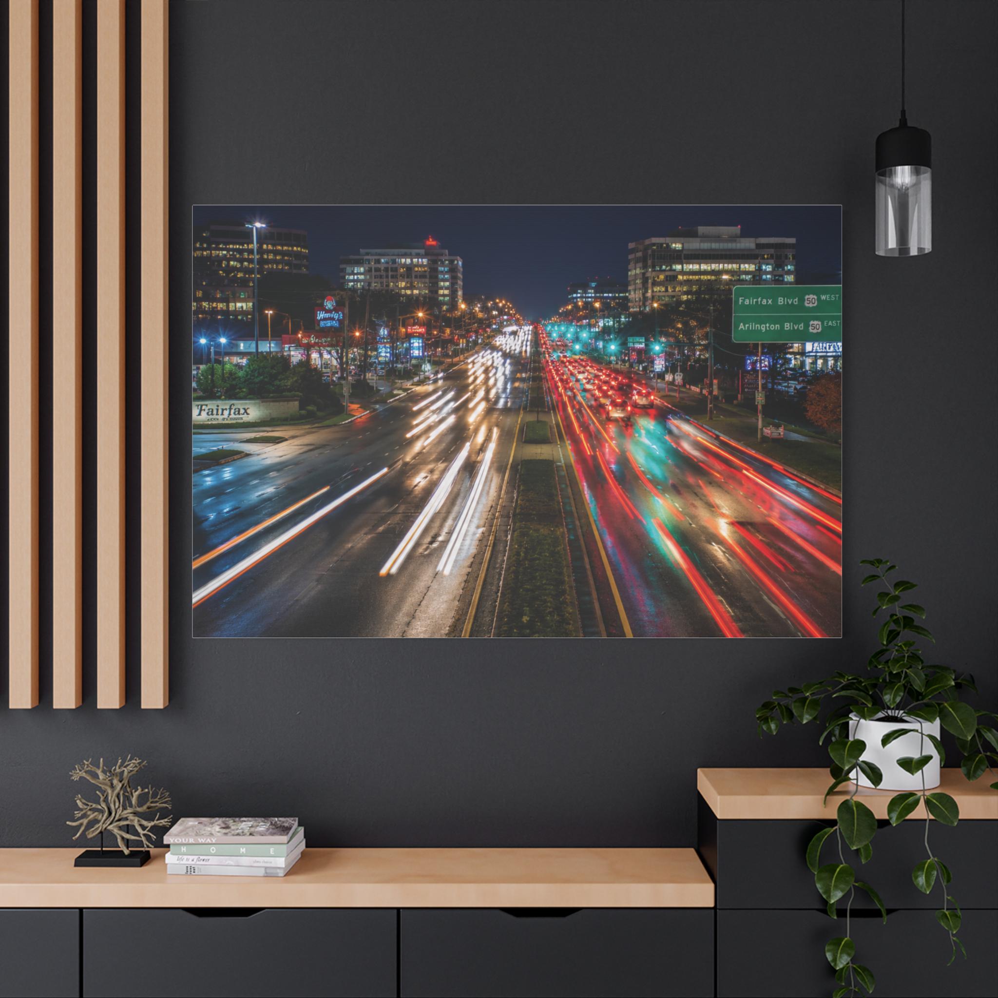 Fairfax Blvd Night Cityscape Print | Northern Virginia Wall Art (Digital Download), Excellent Gift!