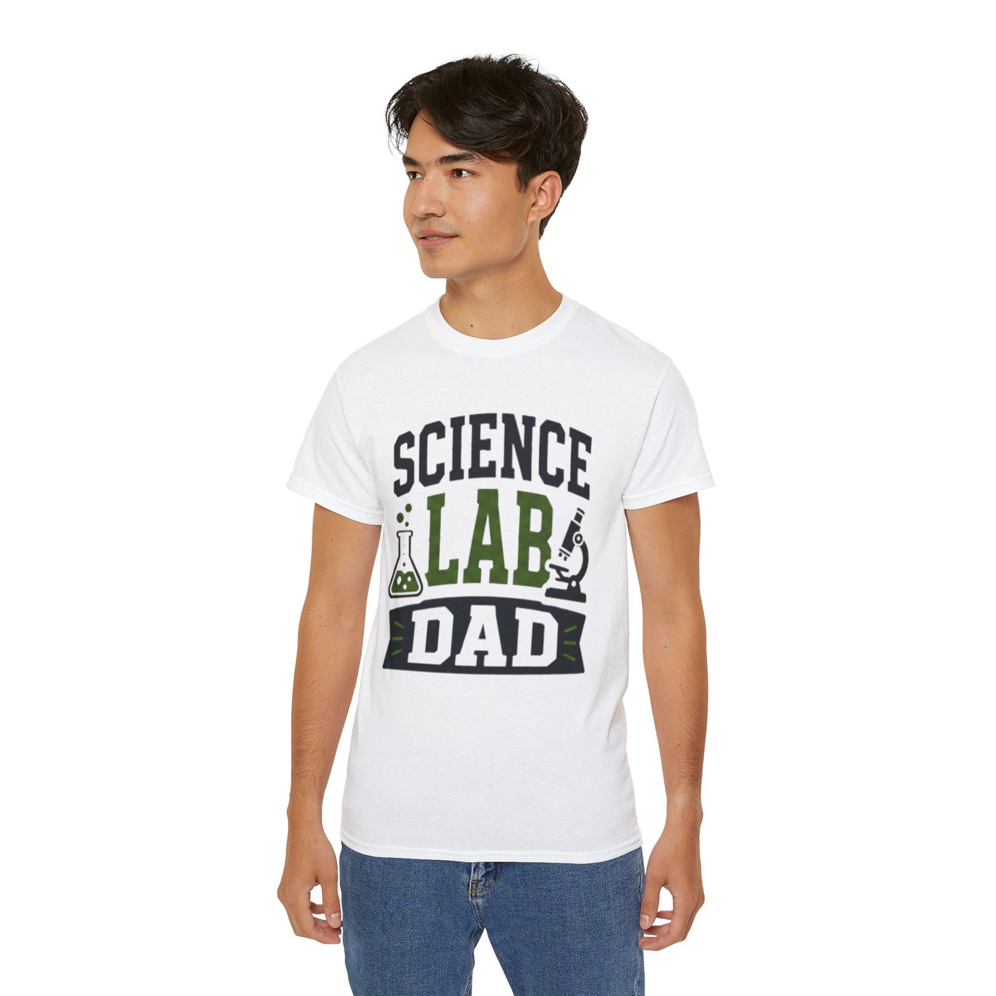 Science Lab Dad T-Shirt | Beaker Microscope Graphic Tee, Excellent Gift!