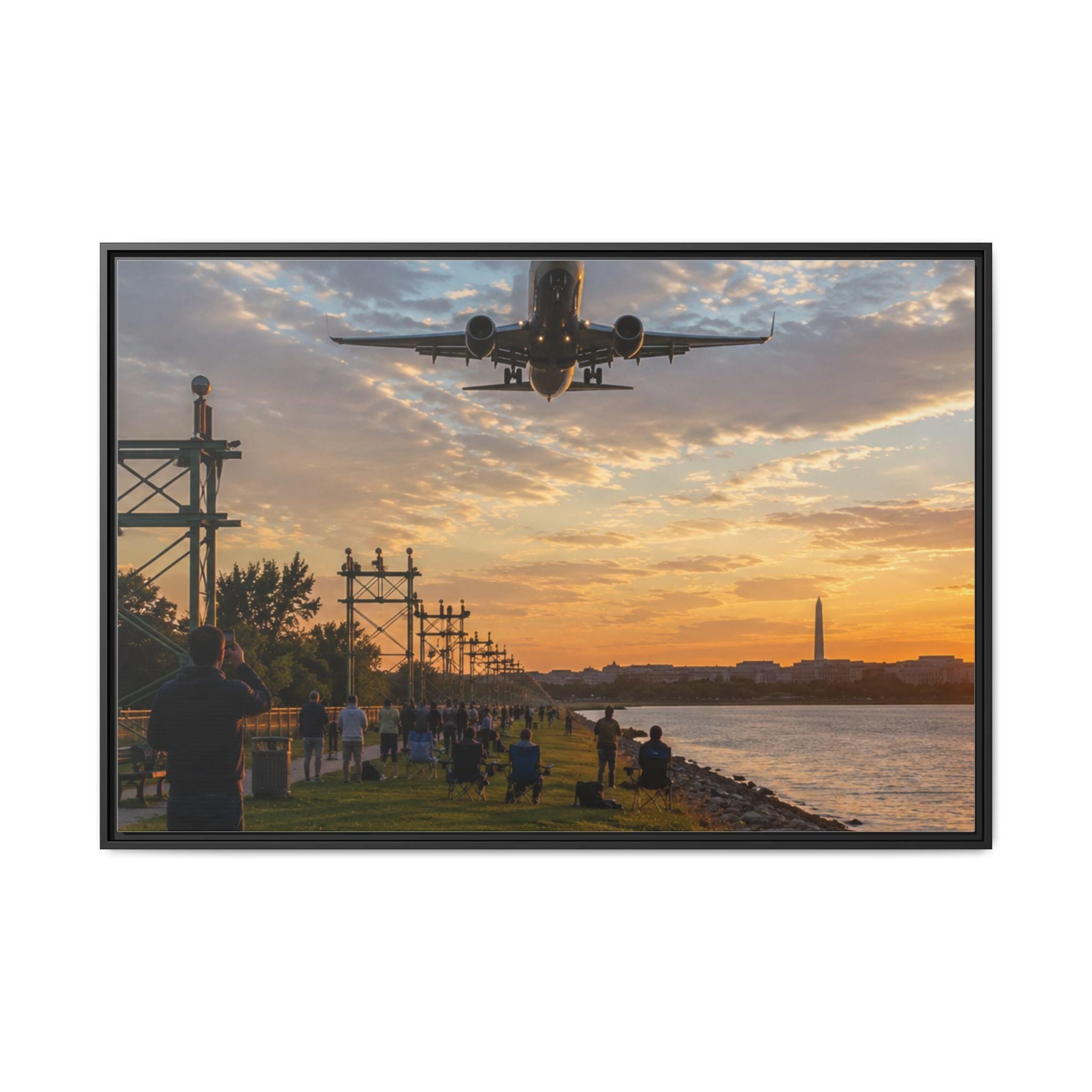 Gravelly Point Plane Landing Photography | Arlington Potomac Sunset (Digital Print), Excellent Gift!