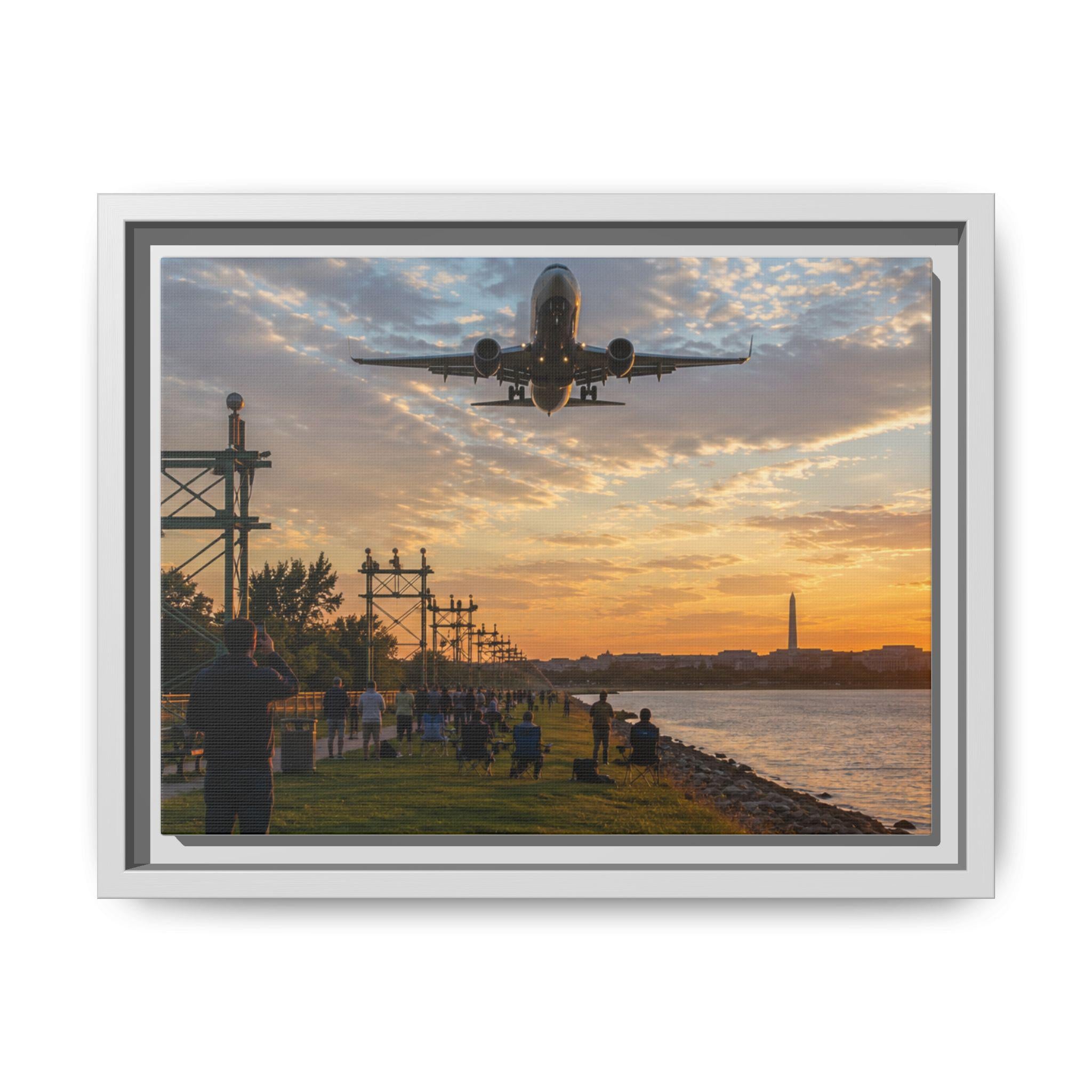 Gravelly Point Plane Landing Photography | Arlington Potomac Sunset (Digital Print), Excellent Gift!