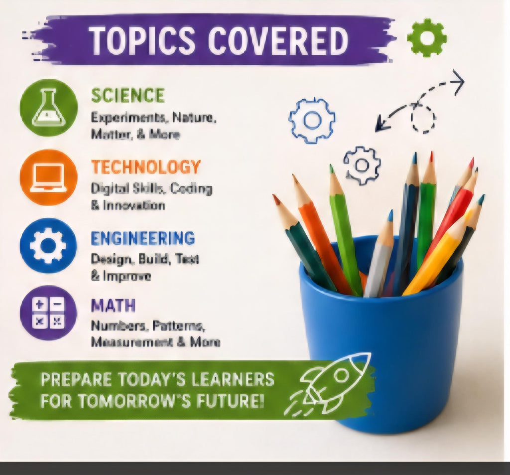 STEM and Technology Homeschool Packet Printable, Engineering and Science Activities PDF, Kids Learning Bundle