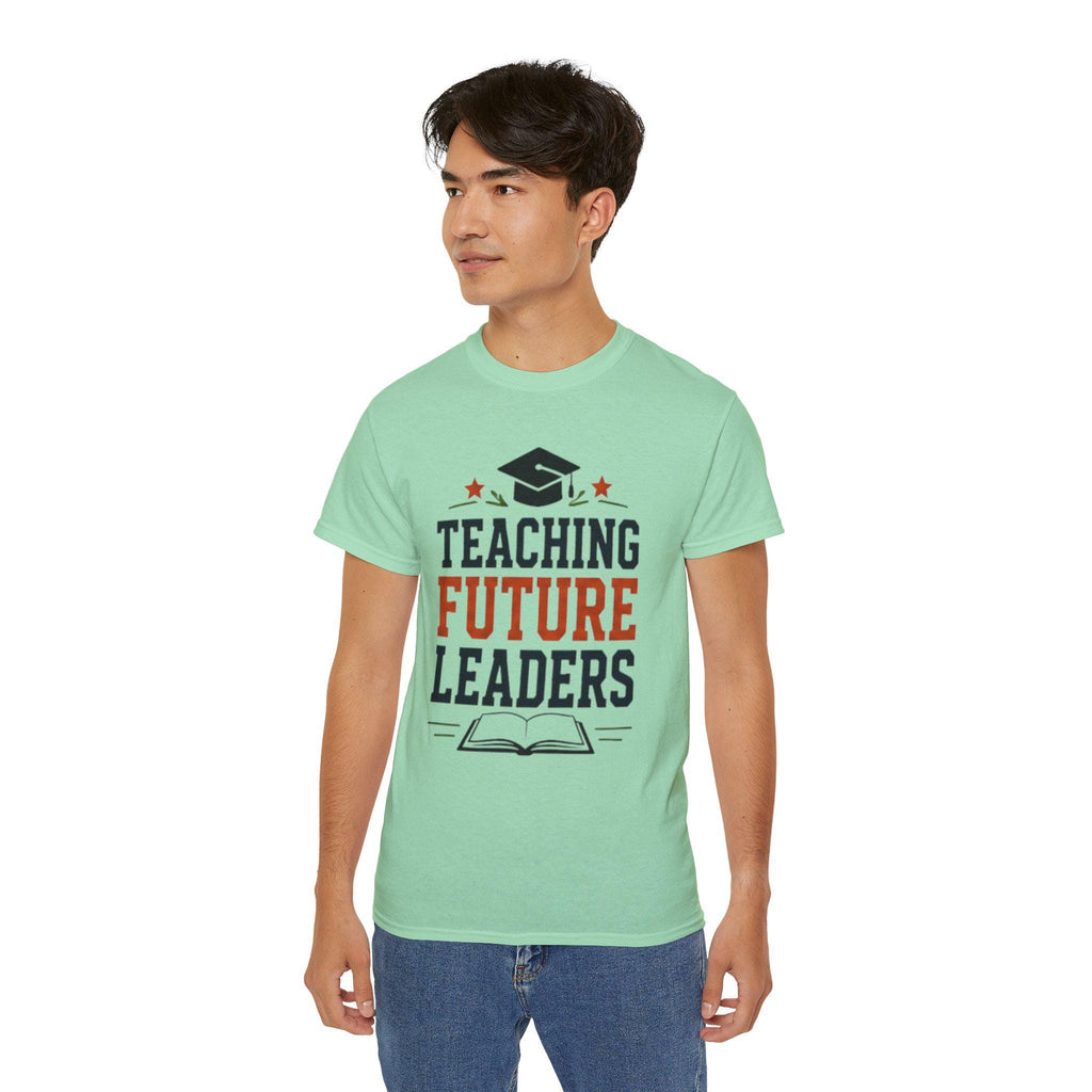 Teaching Future Leaders T-Shirt | Teacher Graduation Cap Book Design | Father's Day, Dad Birthday Gift, Excellent Gift!