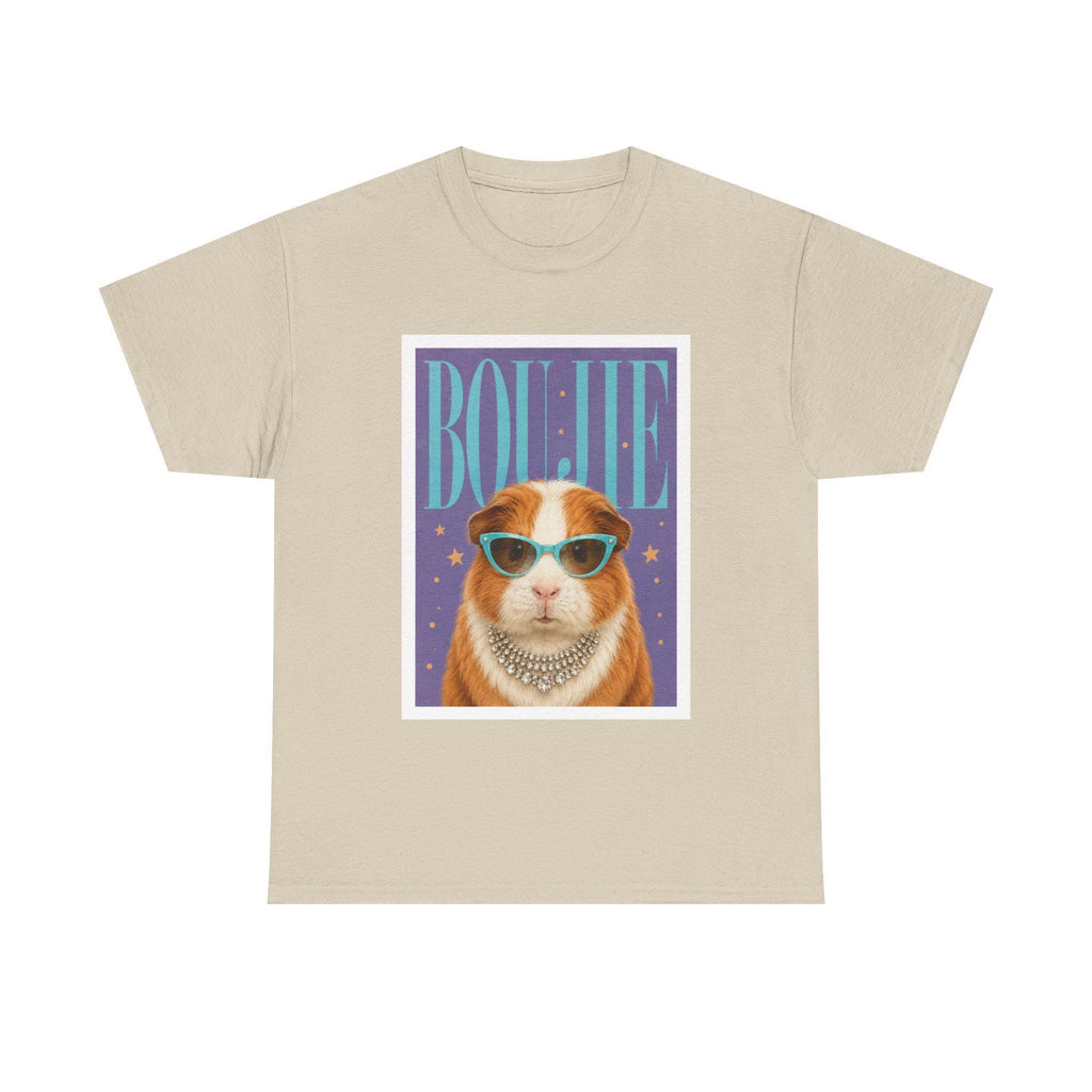 Boujie Guinea Pig Sunglasses Pearls Portrait T-Shirt, Retro Cavy Lover Tee, Excellent Gift!
