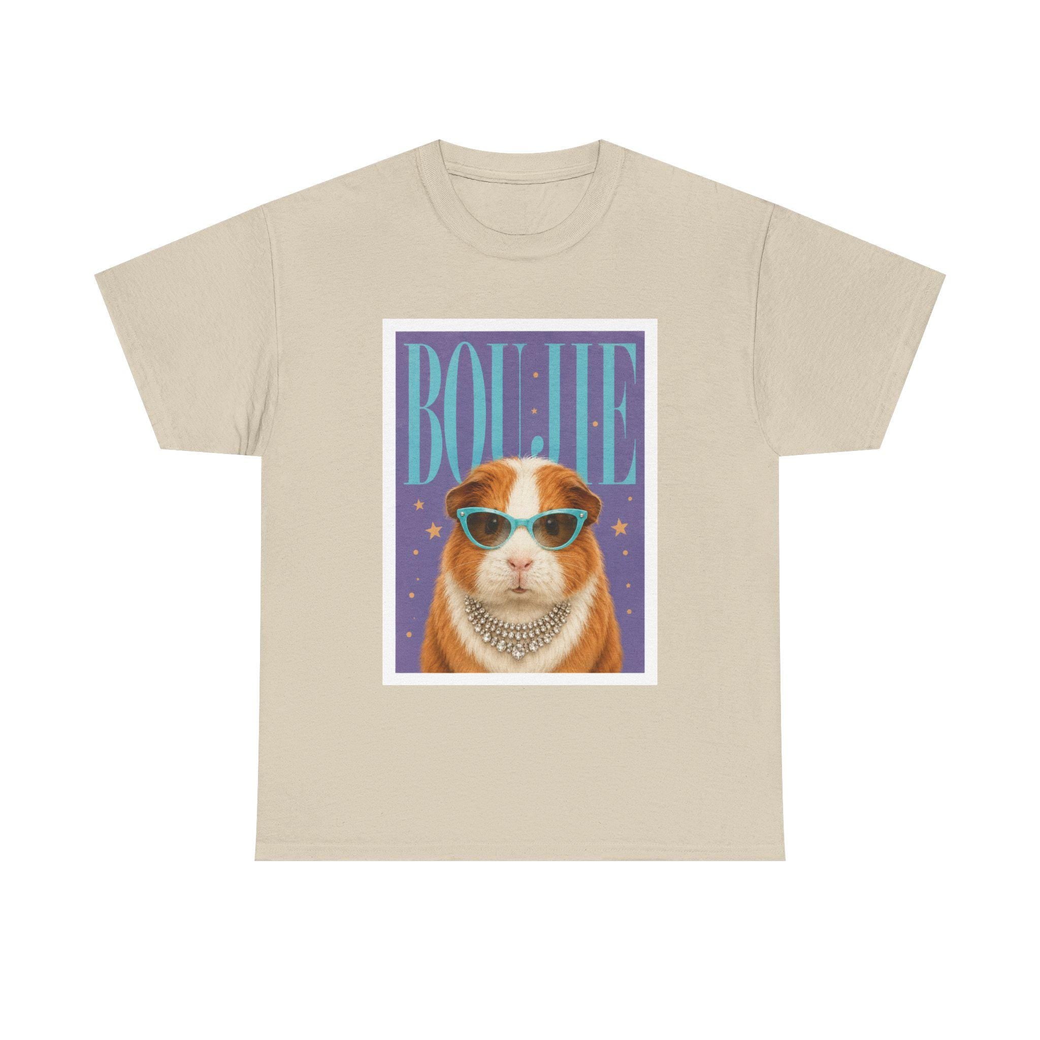 Boujie Guinea Pig Sunglasses Pearls Portrait T-Shirt, Retro Cavy Lover Tee, Excellent Gift!