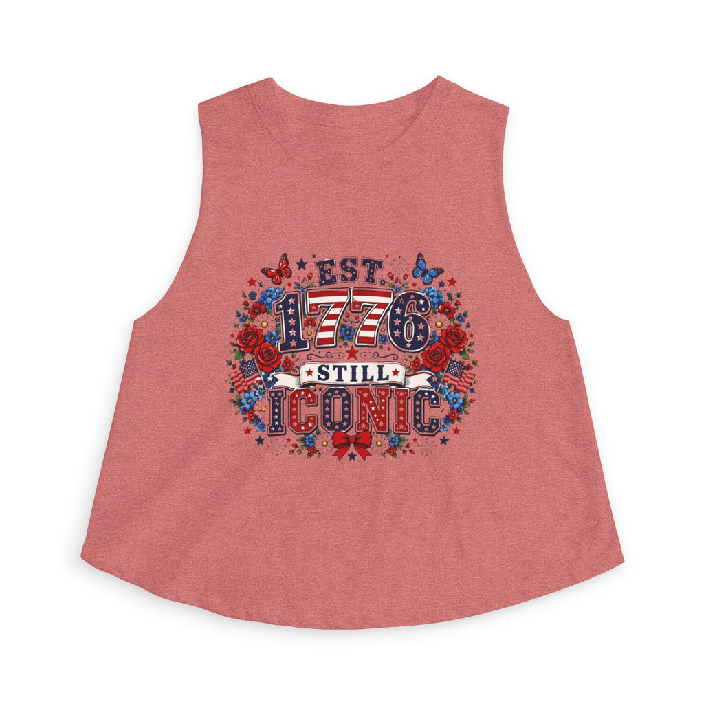 Women's Patriotic Crop Top | Est. 1776 Iconic Graphic, Americana Floral Design, Excellent Gift!