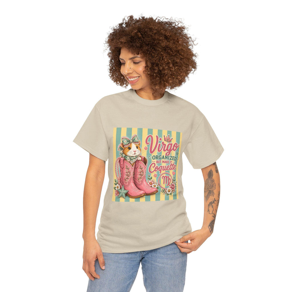 Virgo Guinea Pig with Cowboy Boots Tee | Zodiac Virgo Organized Coquette, Excellent Gift!