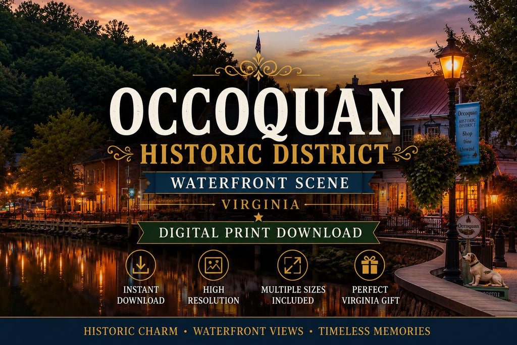 Occoquan Historic District Waterfront Print | Virginia River Town Photography (Digital Download), Excellent Gift!