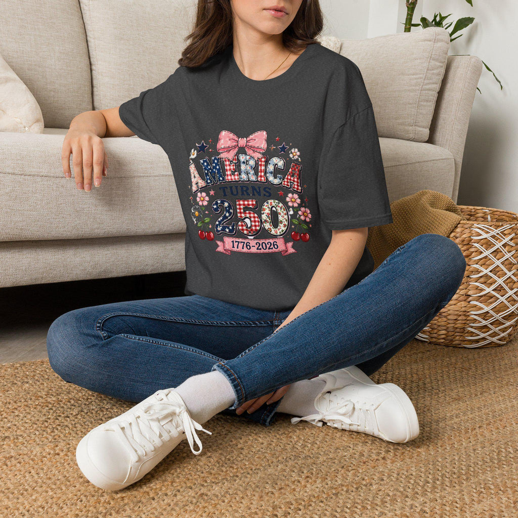 America Turns 250 T-Shirt | Vintage Americana Patriotic Bow Tee, Excellent Gift!