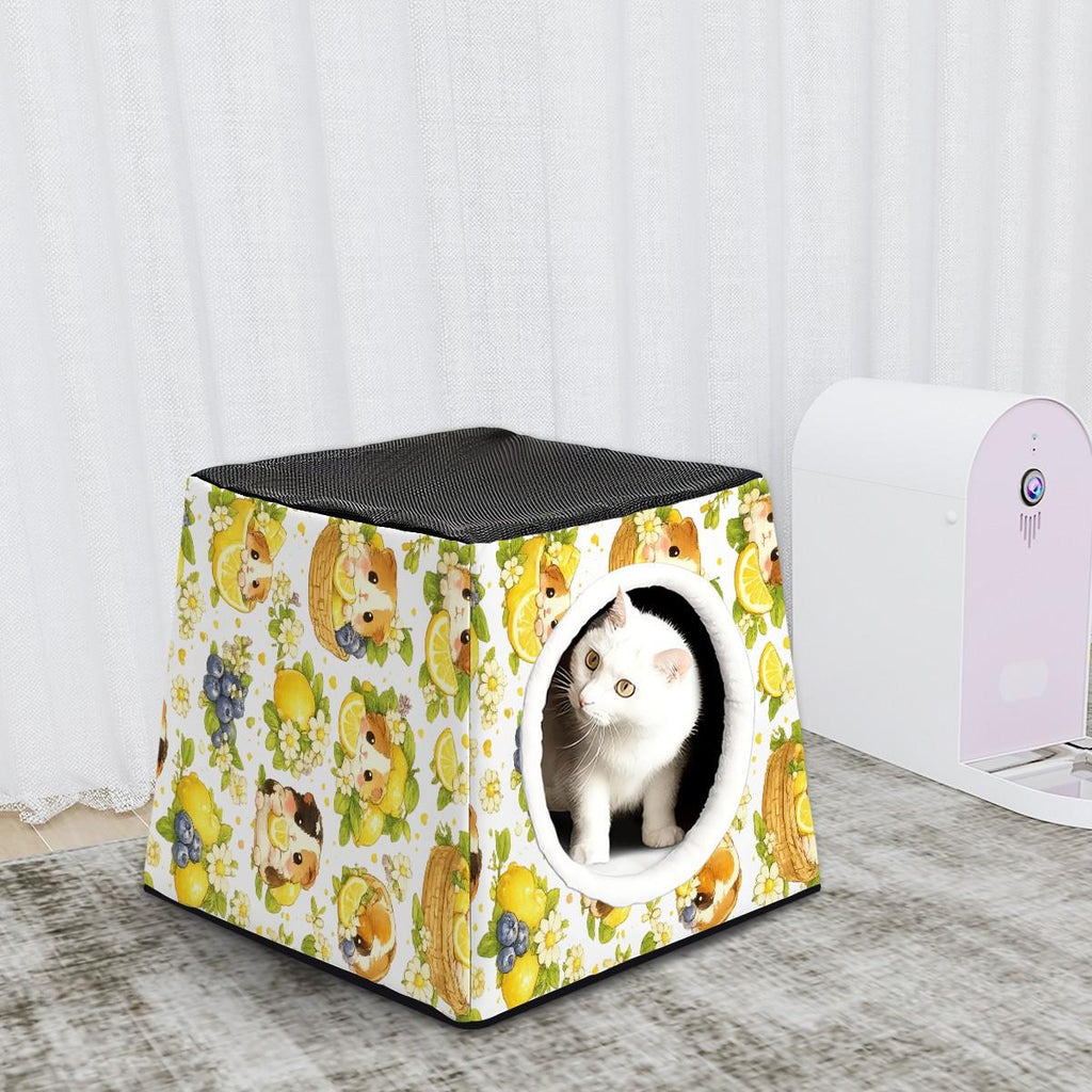 Guinea Pig Lemon Blueberry Space Capsule Pet Bed, Cozy Hideout Cage Accessory