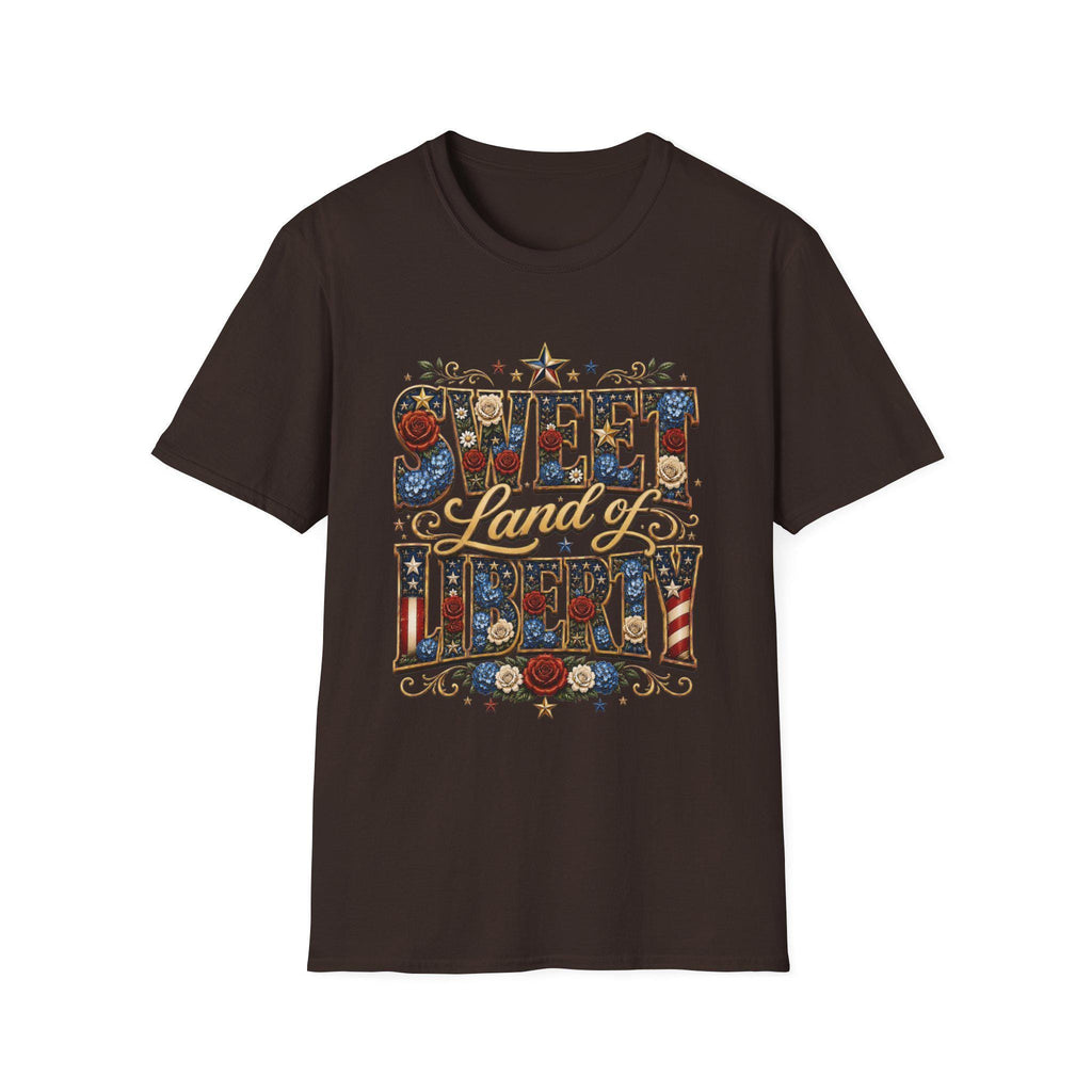 Sweet Land of Liberty T-Shirt | Americana Floral Stars, 250th Anniversary, 4th July, Excellent Gift!