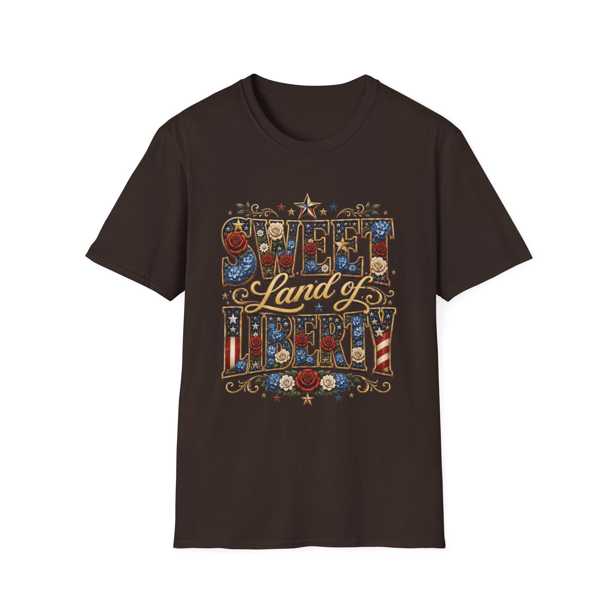 Sweet Land of Liberty T-Shirt | Americana Floral Stars, 250th Anniversary, 4th July, Excellent Gift!