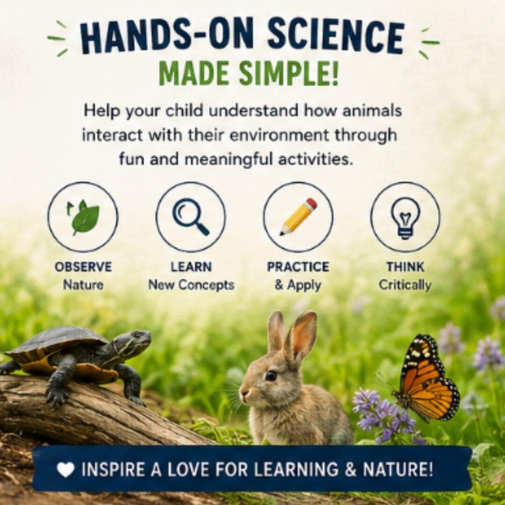 Animals and Ecosystems Homeschool Packet Printable, Habitat Worksheets, Elementary Science Unit Study PDF