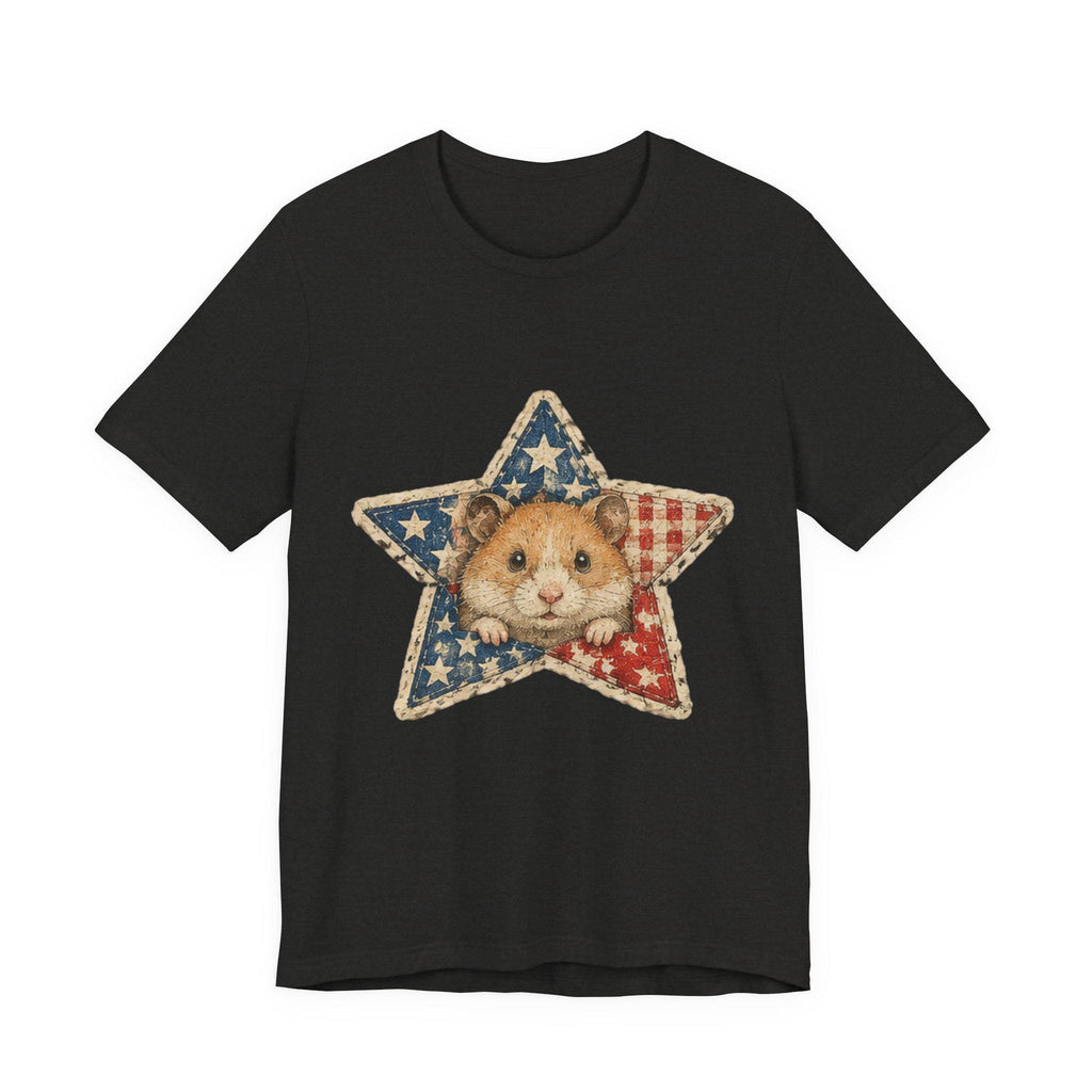 Patriotic Star Hamster T-Shirt | Americana Flag Star Tee, Excellent Gift!
