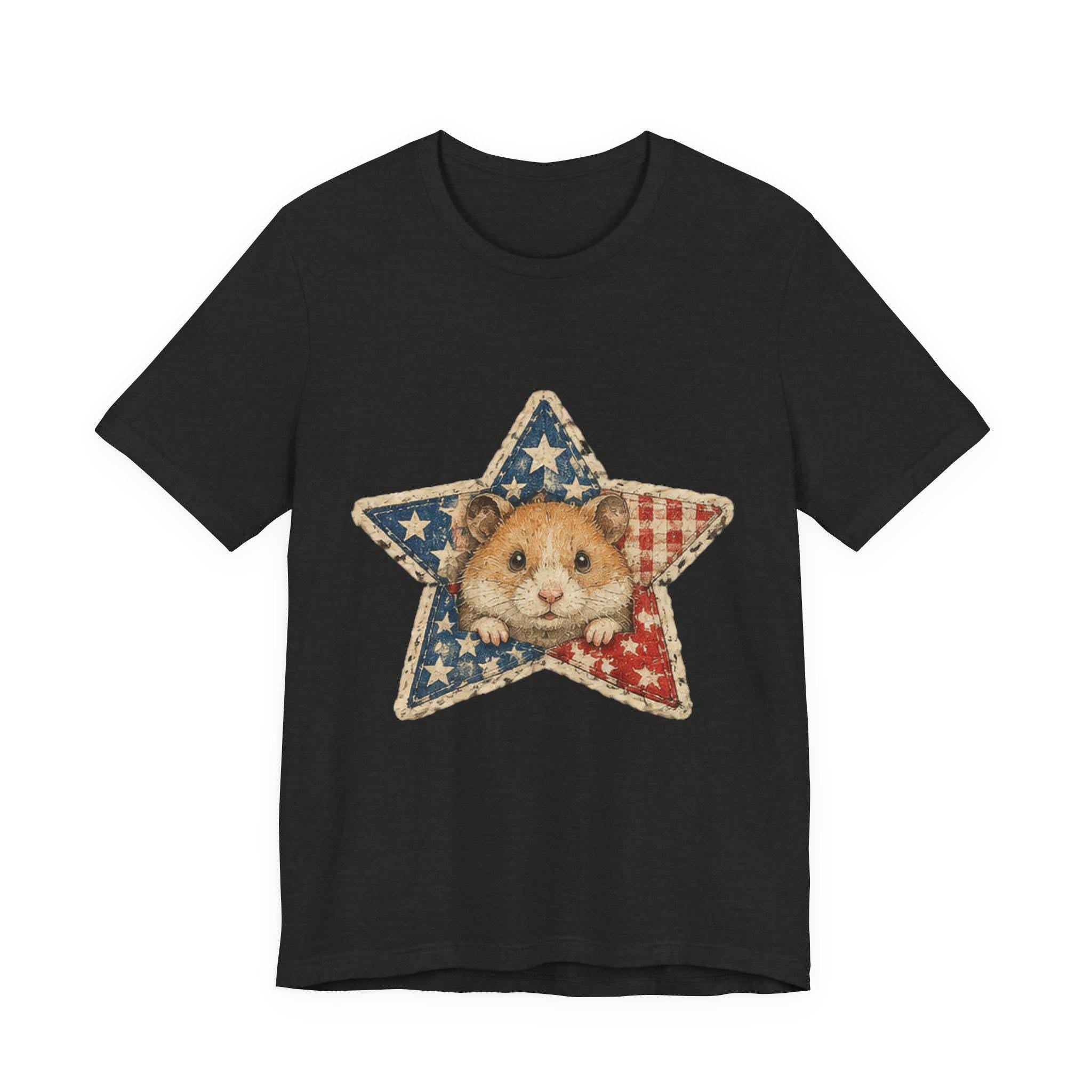 Patriotic Star Hamster T-Shirt | Americana Flag Star Tee, Excellent Gift!