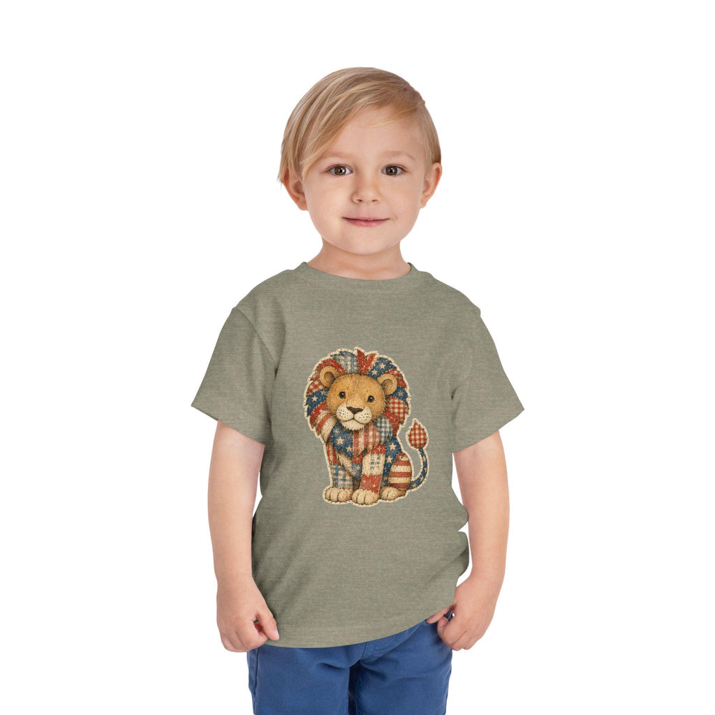 Patchwork Lion Toddler Tee | Hand-Drawn Nursery Animal Shirt, Excellent Gift!