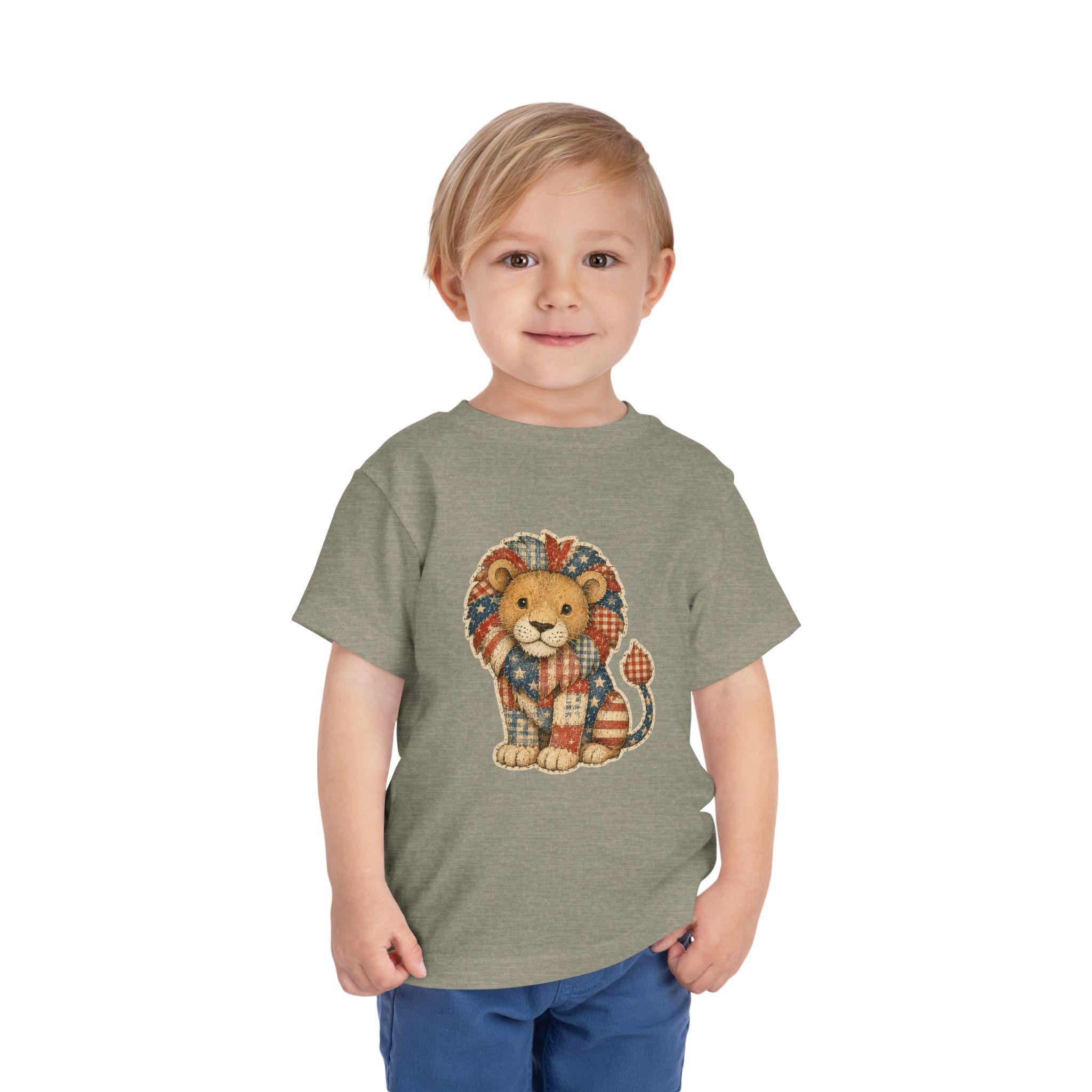 Patchwork Lion Toddler Tee | Hand-Drawn Nursery Animal Shirt, Excellent Gift!