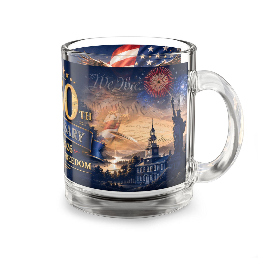 250th Anniversary 1776-2026 Glass Mug | American Flag Bald Eagle, Excellent Gift!