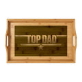 Customize, Personalized, Dad Bamboo Serving Tray | Engraved Wooden Breakfast Tray, Father's Day, Birthday Gift, Excellent Gift!