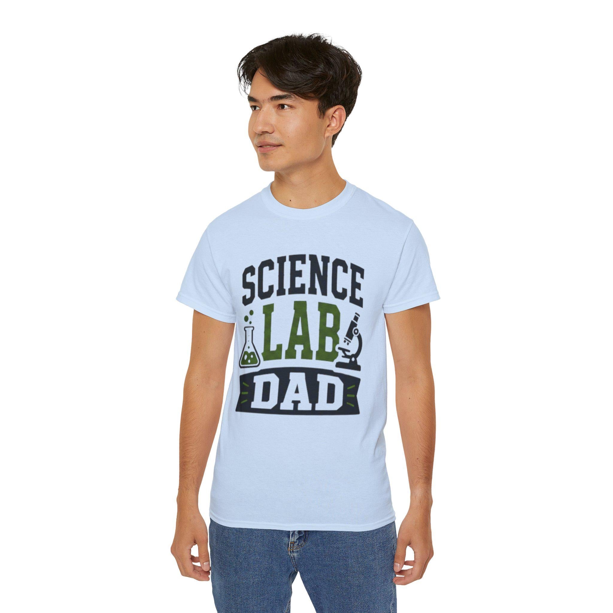 Science Lab Dad T-Shirt | Beaker Microscope Graphic Tee, Excellent Gift!