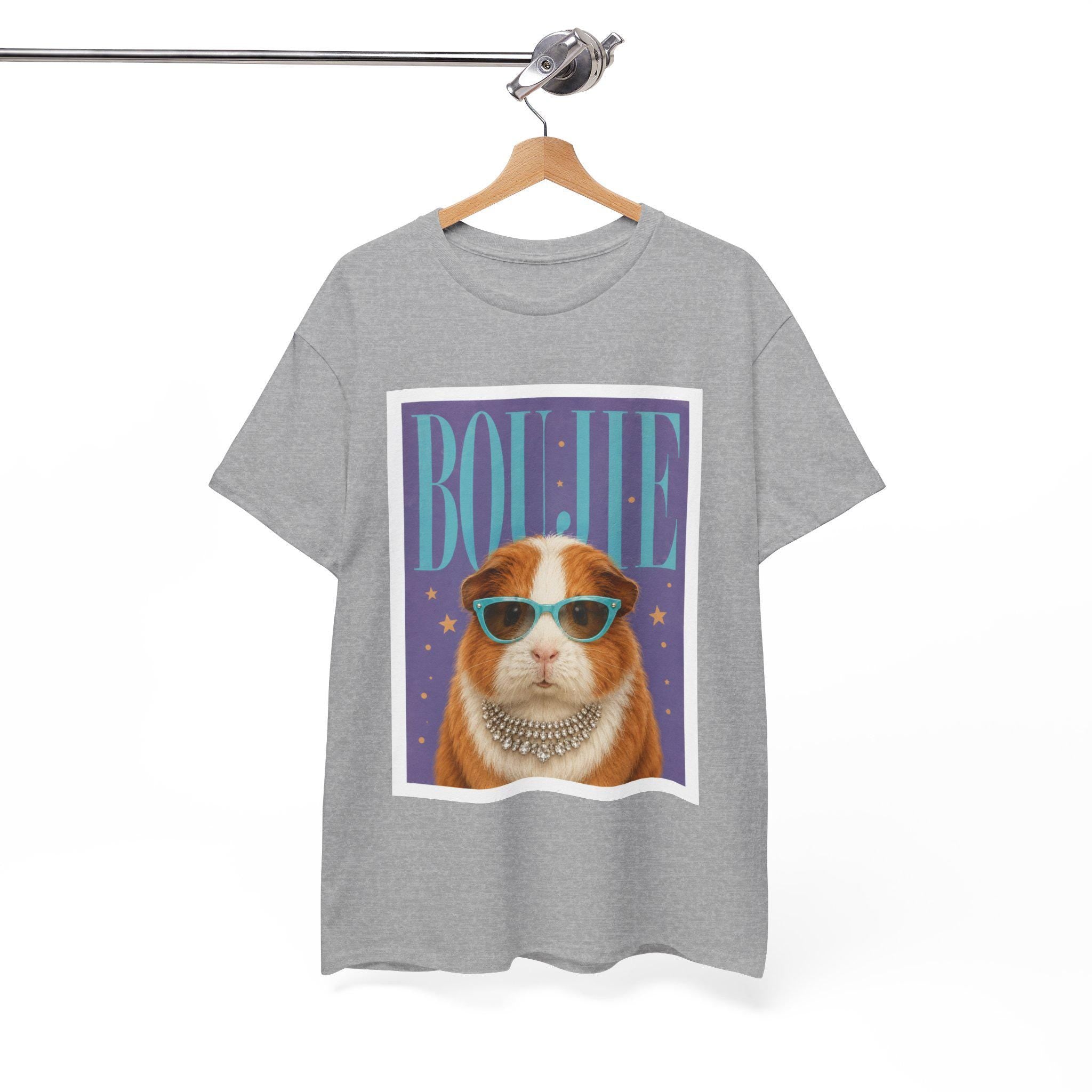 Boujie Guinea Pig Sunglasses Pearls Portrait T-Shirt, Retro Cavy Lover Tee, Excellent Gift!