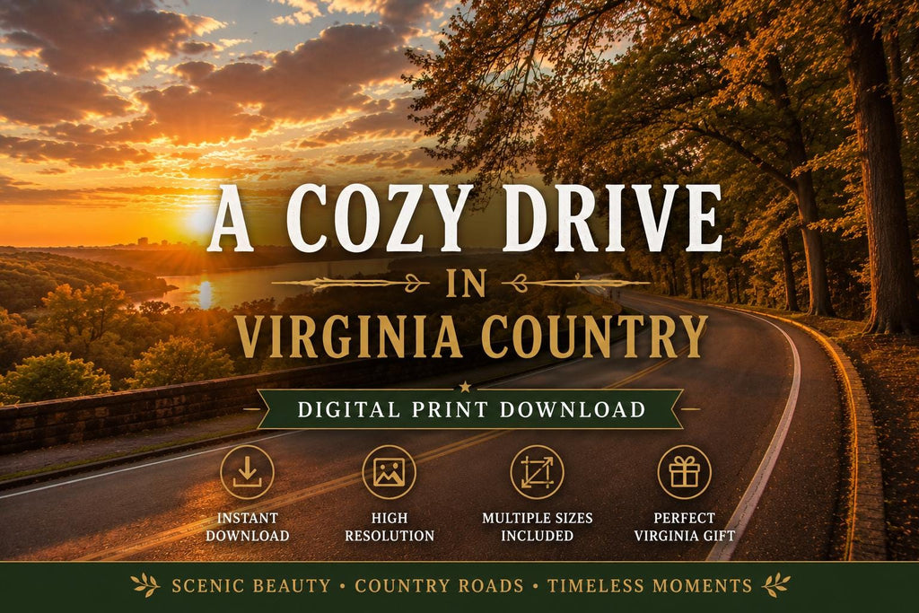 Virginia Country Road Autumn Landscape Print | Winding Road Fall Foliage (Digital Download), Excellent Gift!