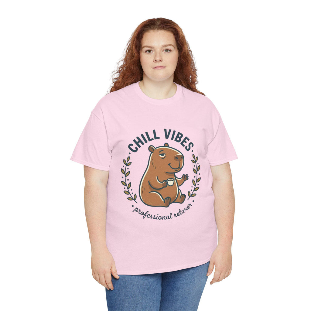 Capybara Chill Vibes Tee | Relaxing Capybara Illustration, Casual Animal Shirt