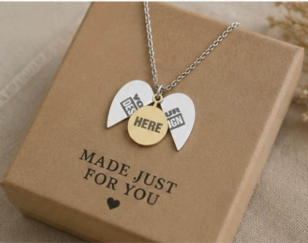 Push Present Hidden Message Heart Necklace, Engraved Heart Locket Necklace