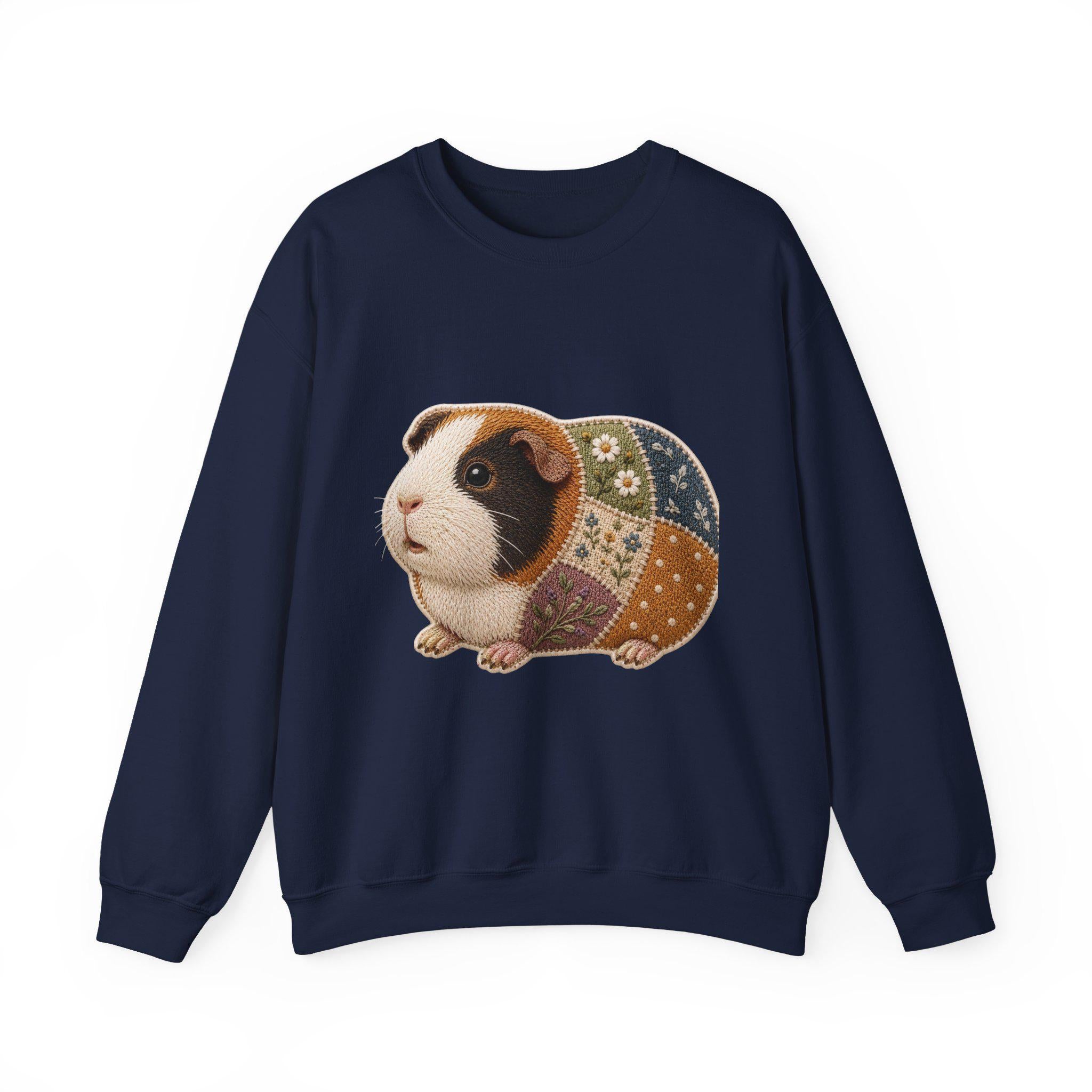Patchwork Guinea Pig Embroidered Sweatshirt | Cozy Crewneck Pet Lover Gift, Excellent Gift!