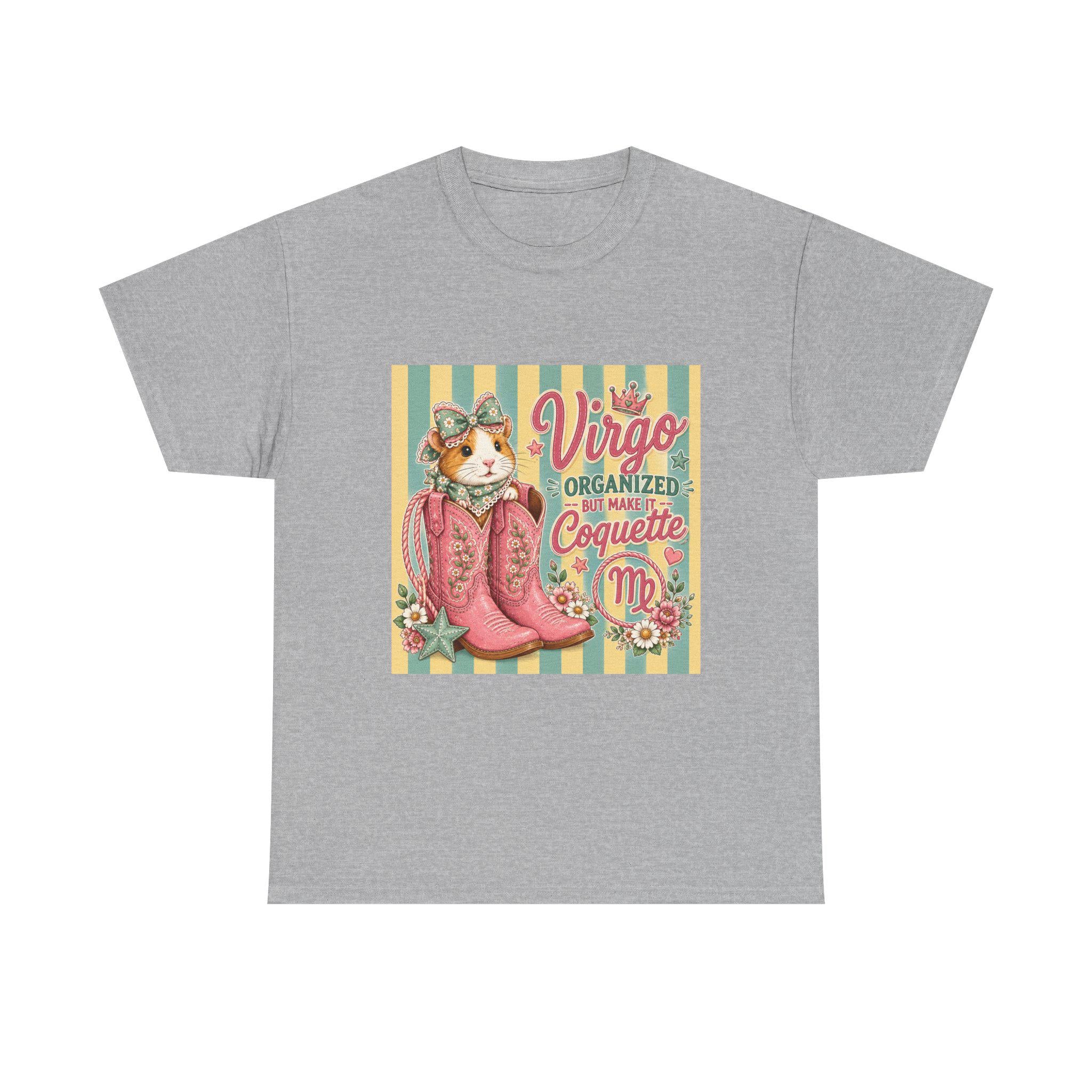 Virgo Guinea Pig with Cowboy Boots Tee | Zodiac Virgo Organized Coquette, Excellent Gift!