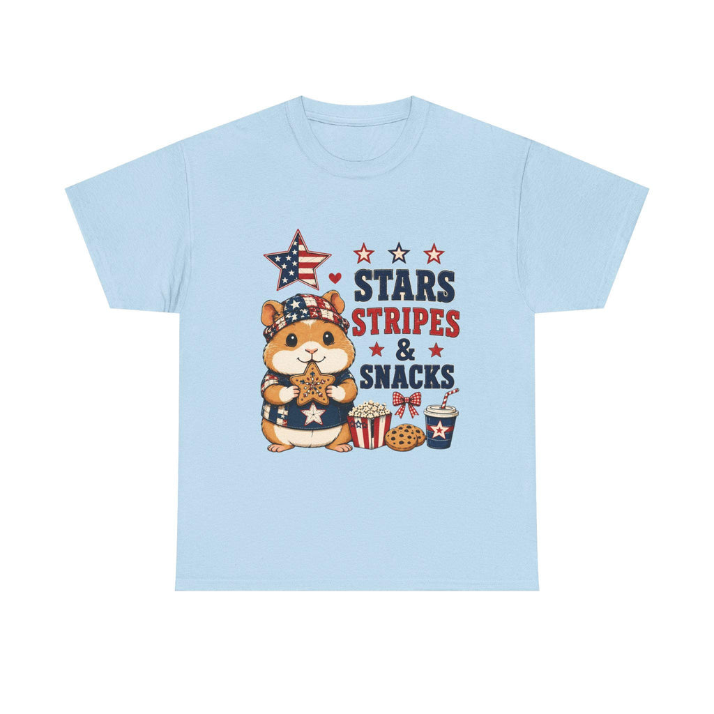 Stars Stripes & Snacks Hamster T-Shirt | Patriotic Fourth of July Tee, Excellent Gift!