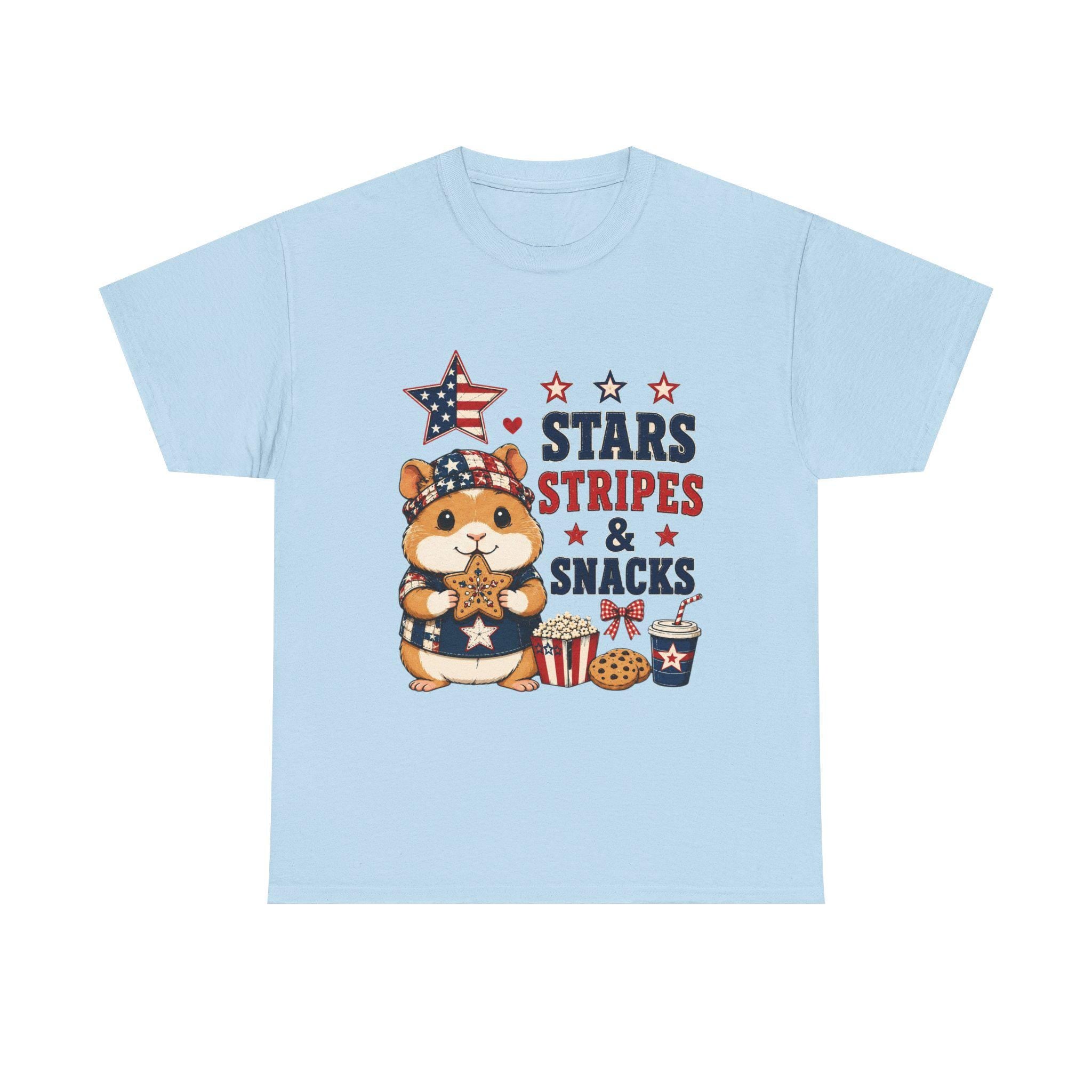 Stars Stripes & Snacks Hamster T-Shirt | Patriotic Fourth of July Tee, Excellent Gift!