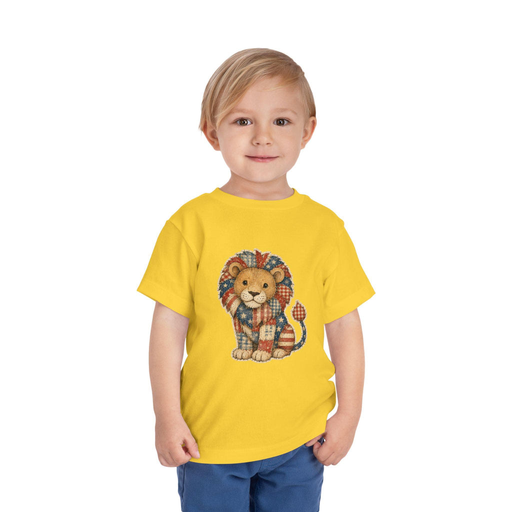 Patchwork Lion Toddler Tee | Hand-Drawn Nursery Animal Shirt, Excellent Gift!