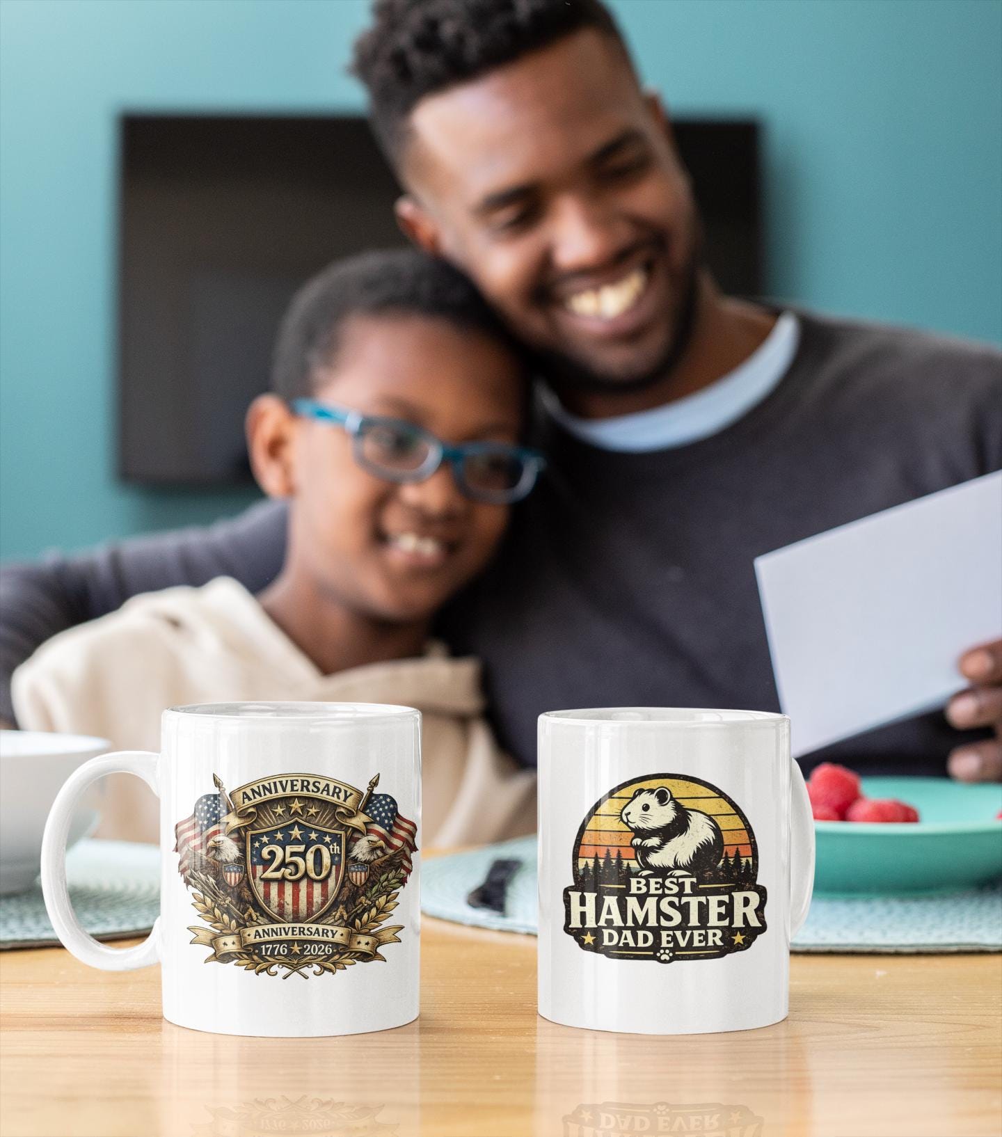Retro Sunset Hamster Dad Mug | 11oz Ceramic Pet Parent Gift, Excellent Gift!