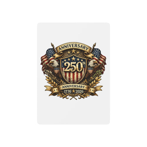 250th Anniversary Patriotic Shield Poker Playing Cards 1776 2026, Excellent Gift!