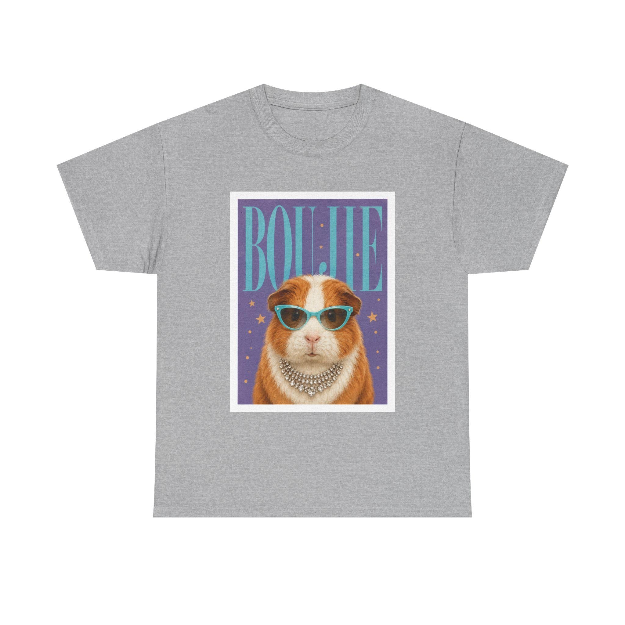 Boujie Guinea Pig Sunglasses Pearls Portrait T-Shirt, Retro Cavy Lover Tee, Excellent Gift!