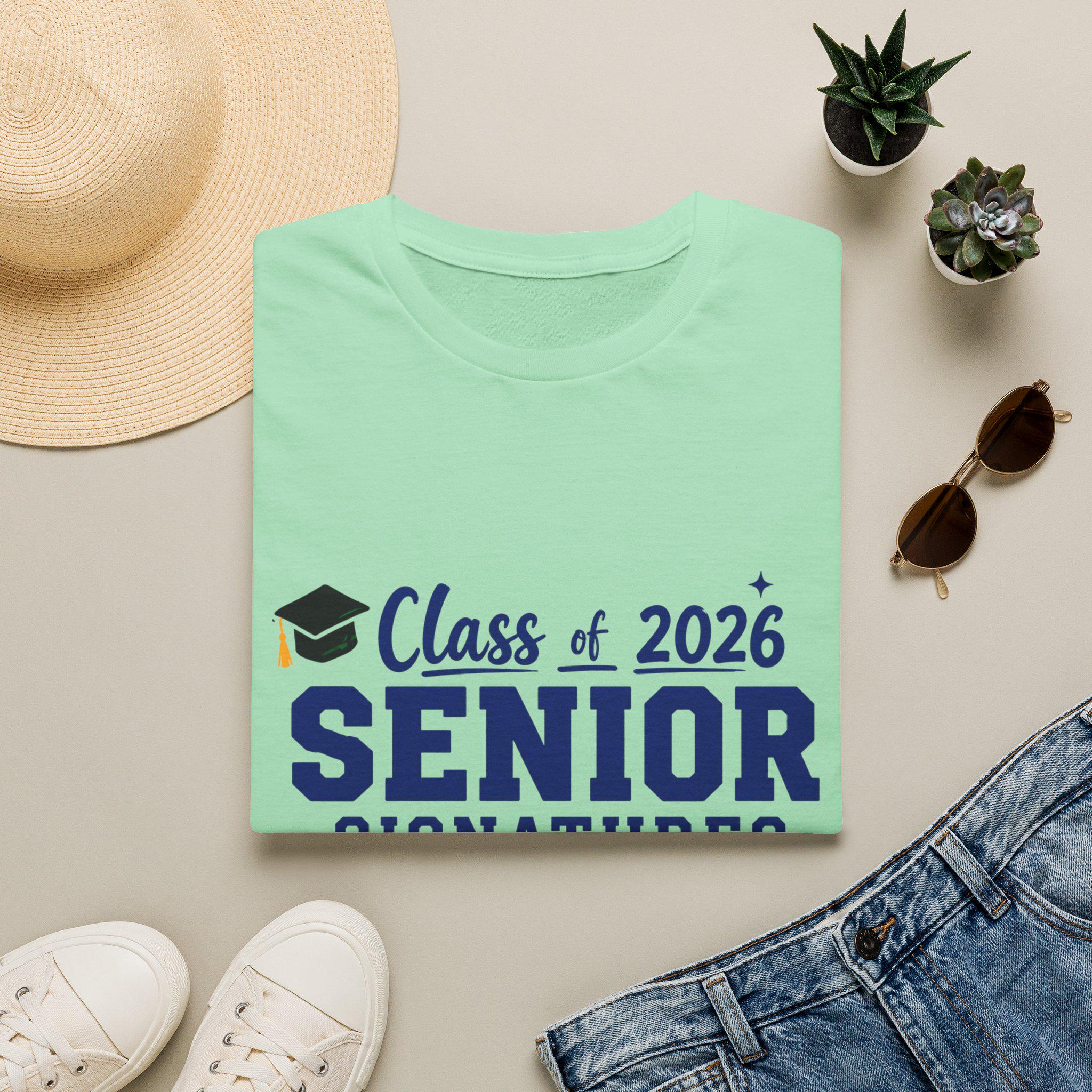 Class of 2026 Senior Signatures T-Shirt | Graduation Cap Design