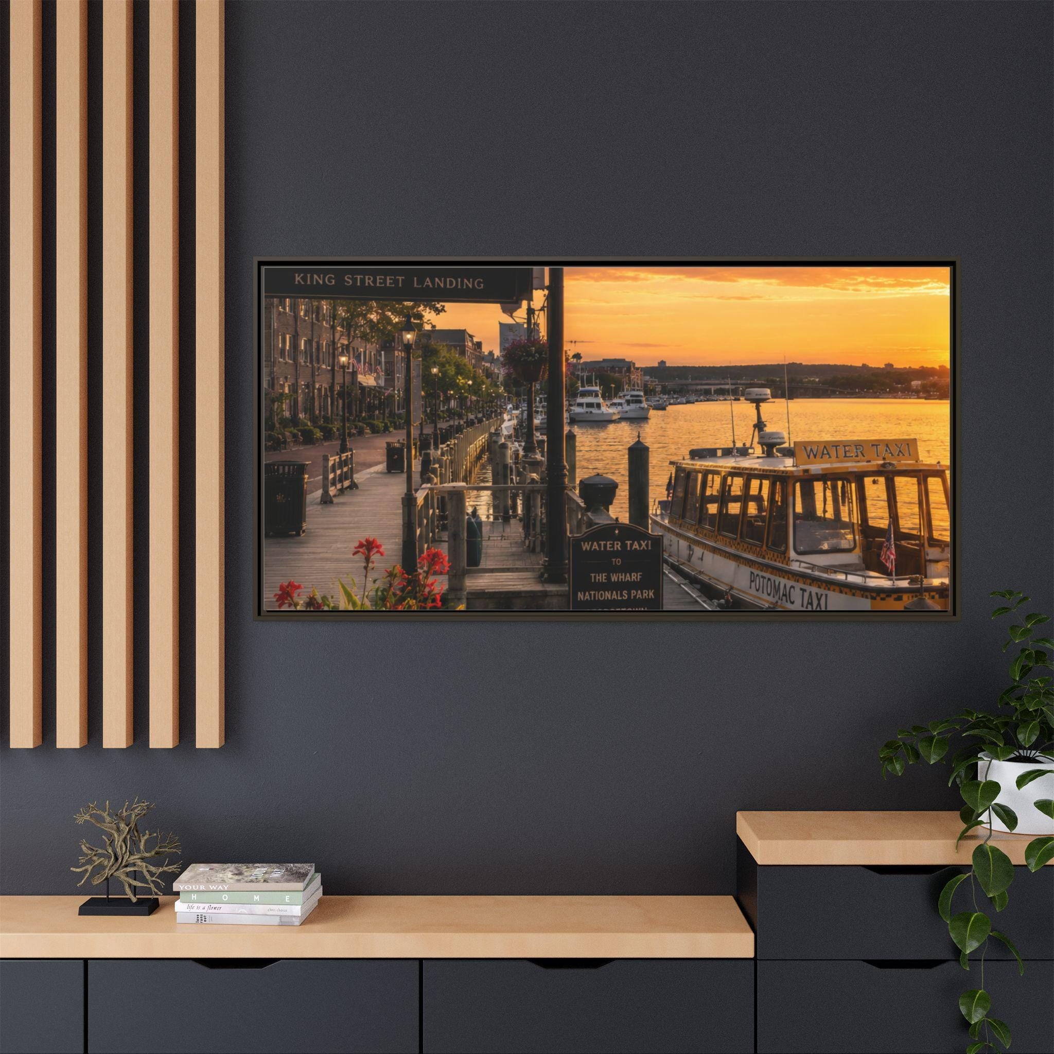 Alexandria VA Harbor Water Taxi Sunset Art (Digital Download) King Street Landing Waterfront Scene, Excellent Gift!