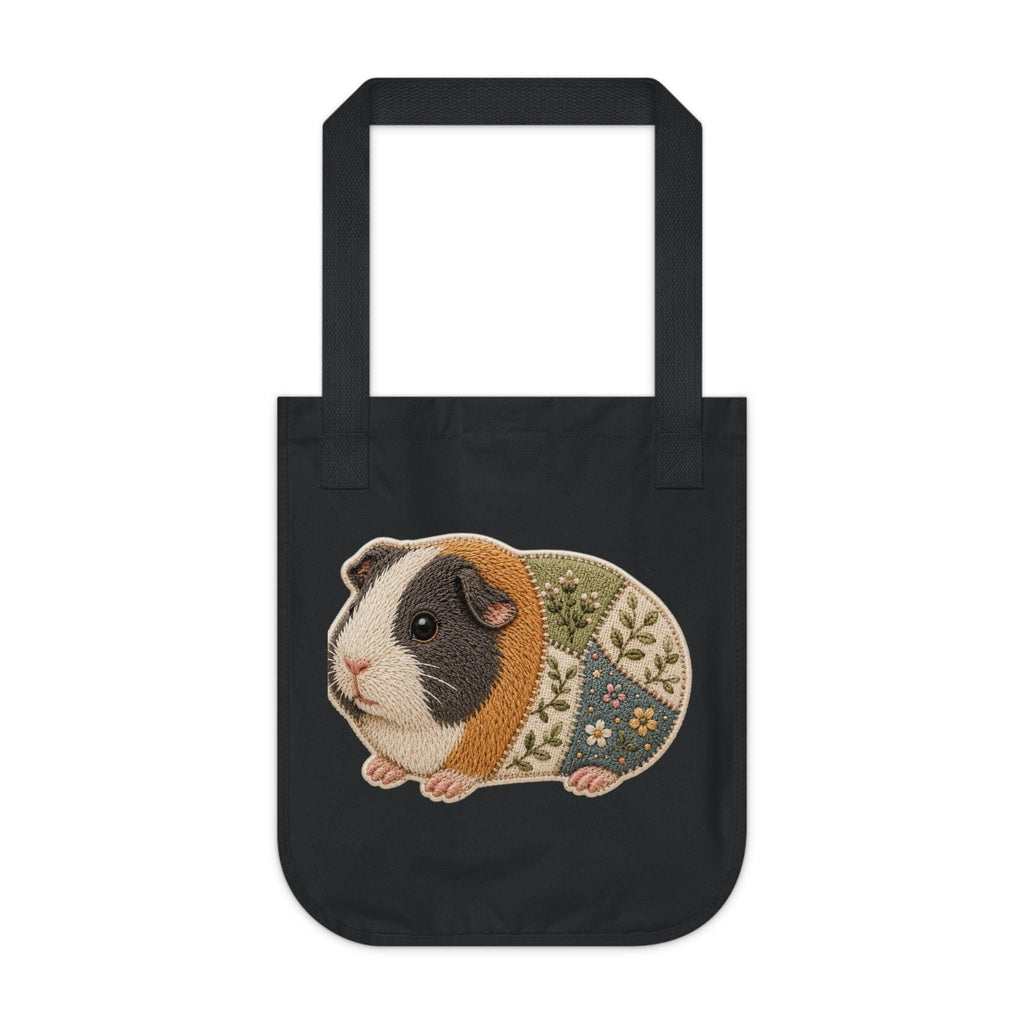 Embroidered Guinea Pig Tote Bag | Organic Cotton Canvas Grocery Bag, Excellent Gift!