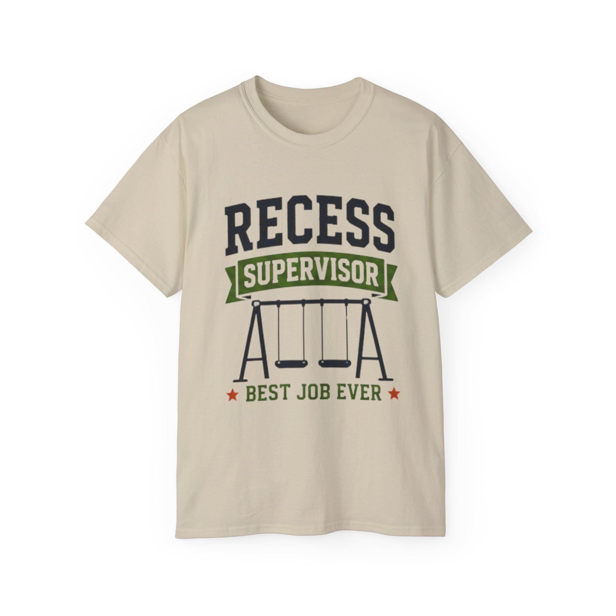 Recess Supervisor T-Shirt | Playground Swing Design, Dad Birthday Gift, Excellent Gift!