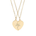 Push Present Engraved Break Apart Heart Necklace Set, Pendant Necklace
