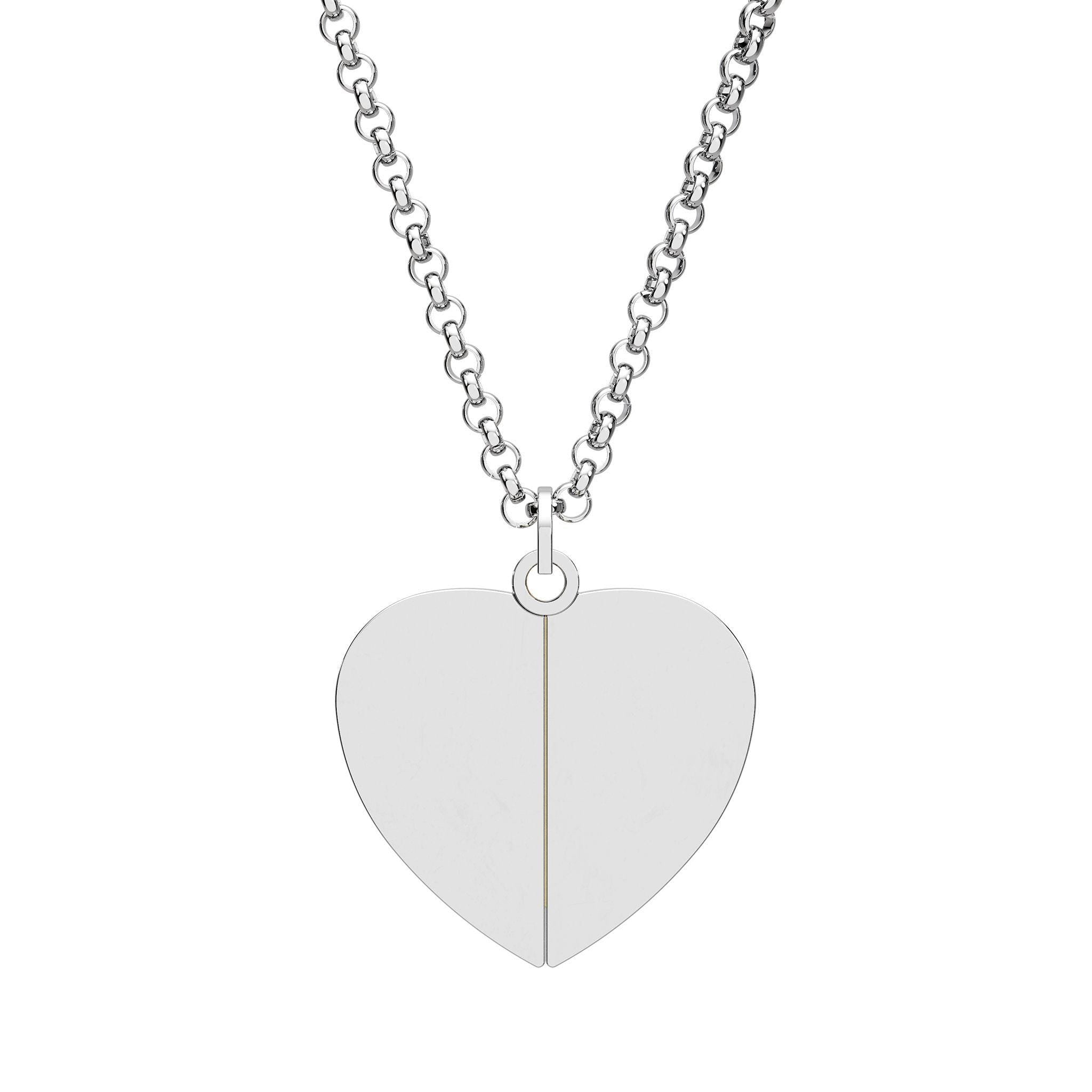 Engraved Heart Locket Necklace, Secret Message Pendant, 18K Gold PVD Stainless Steel, Excellent Gift!