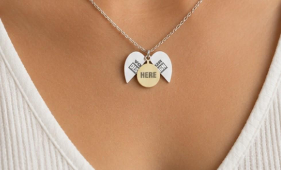 Push Present Hidden Message Heart Necklace, Engraved Heart Locket Necklace
