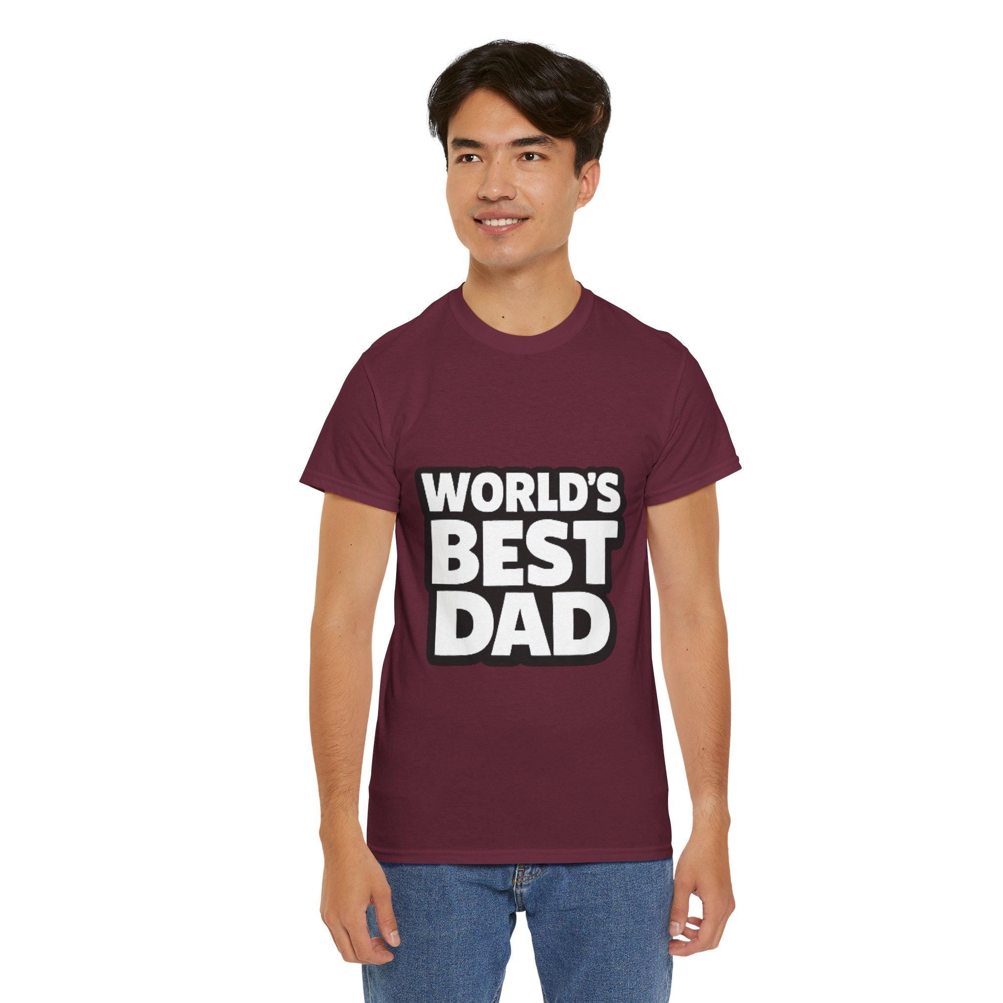 World Dad T-Shirt | Retro Bold Lettering Dad Tee, Excellent Gift!