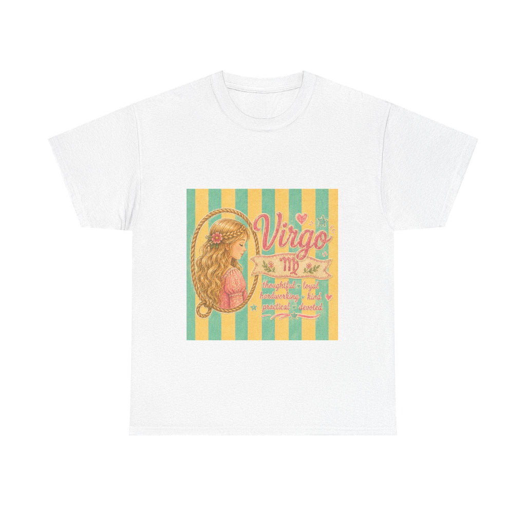 Virgo Zodiac Maiden Tee | Retro Striped Astrology Graphic Tee, Excellent Gift!